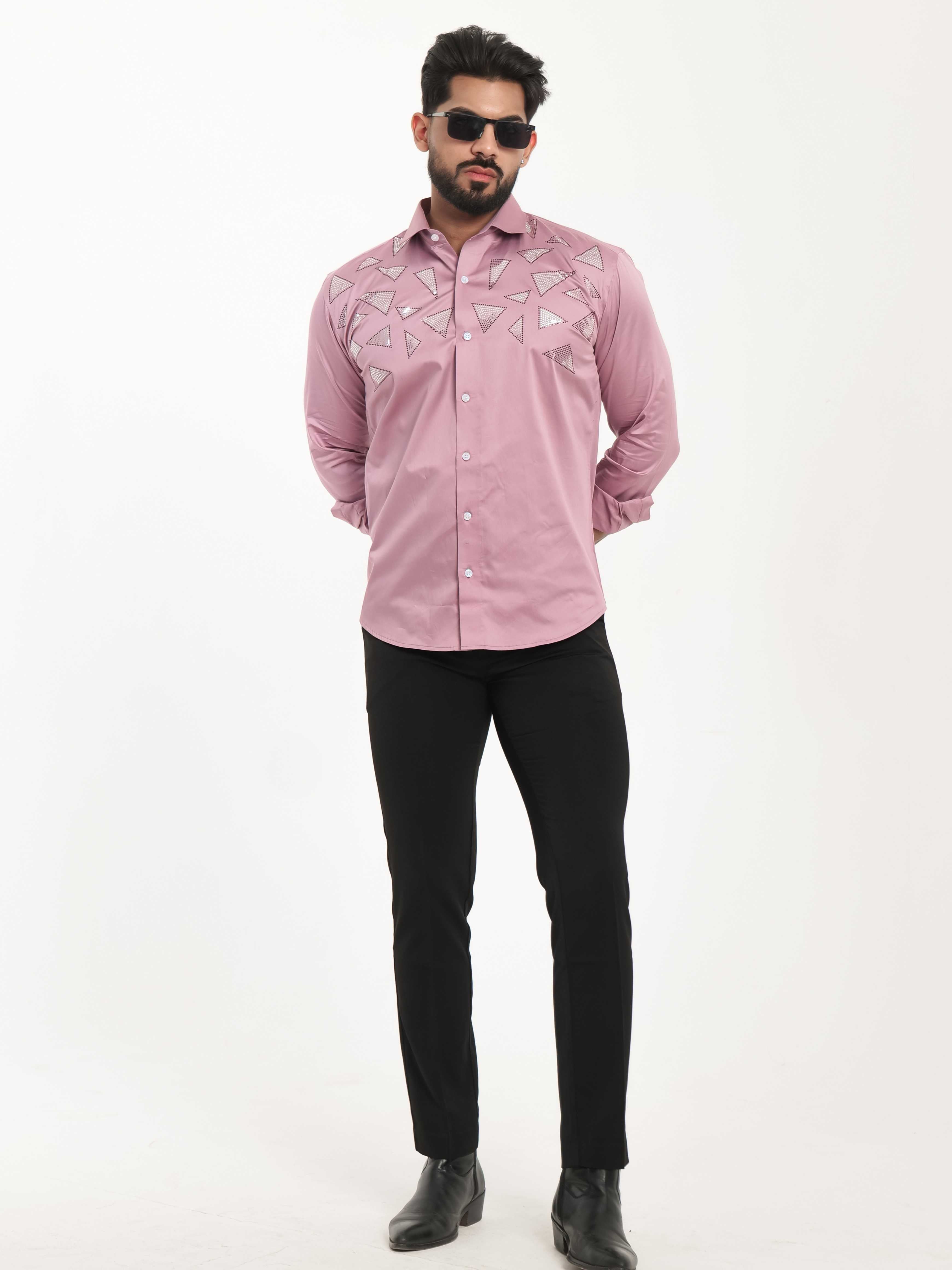 FOOMER PINK SEQUENCE DESIGNER SHIRT FOR MEN'S