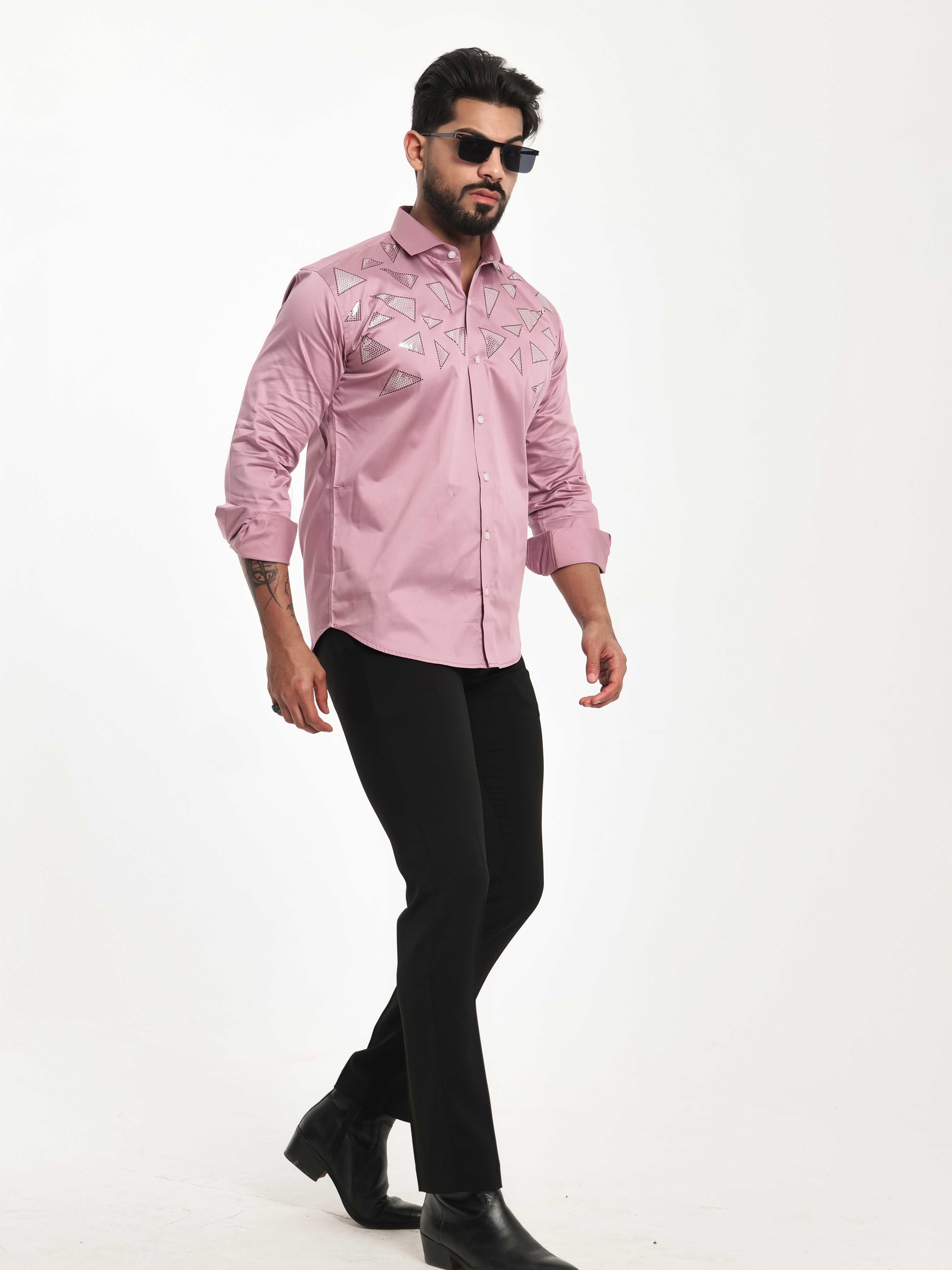 FOOMER PINK SEQUENCE DESIGNER SHIRT FOR MEN'S