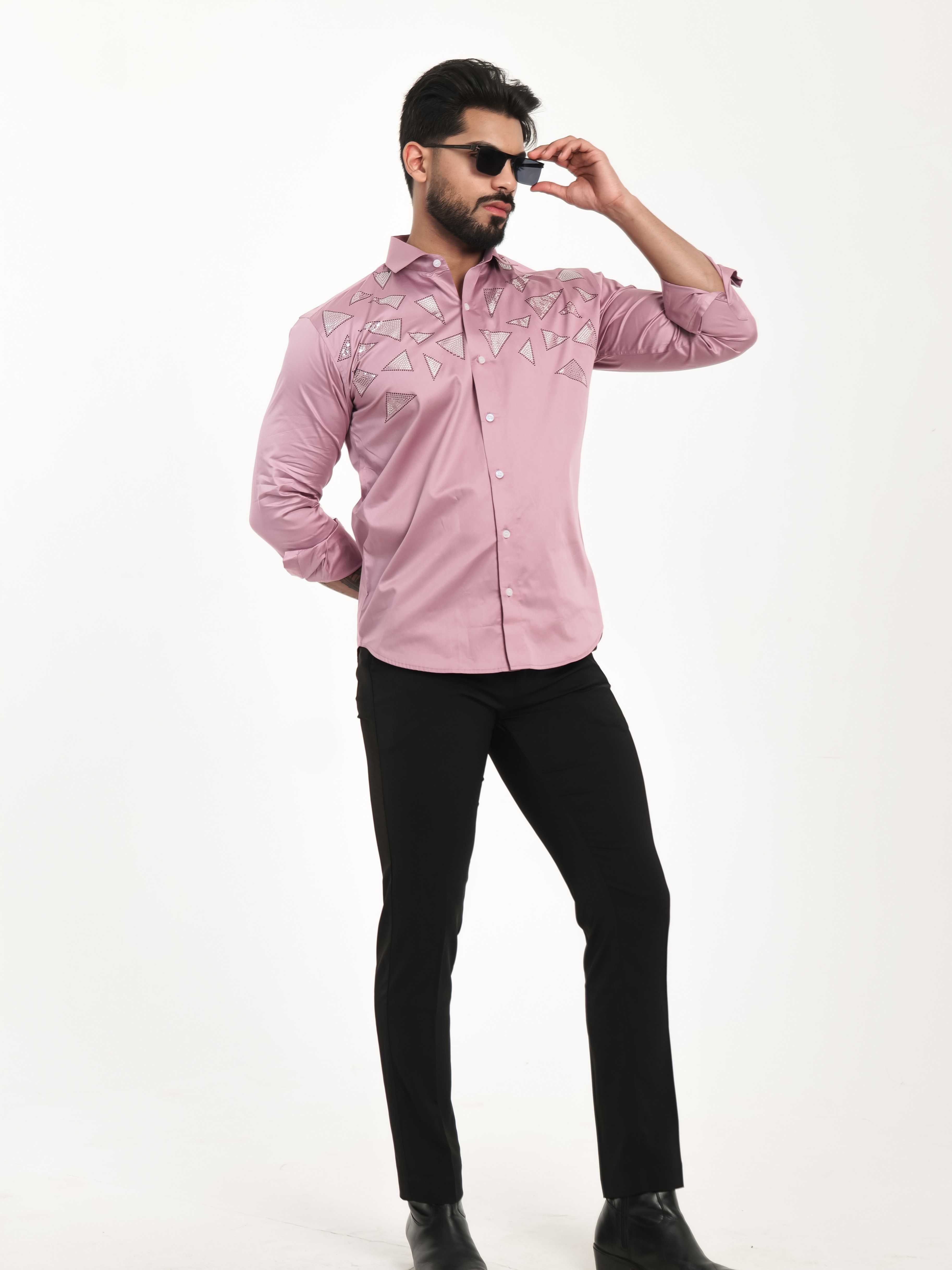 FOOMER PINK SEQUENCE DESIGNER SHIRT FOR MEN'S