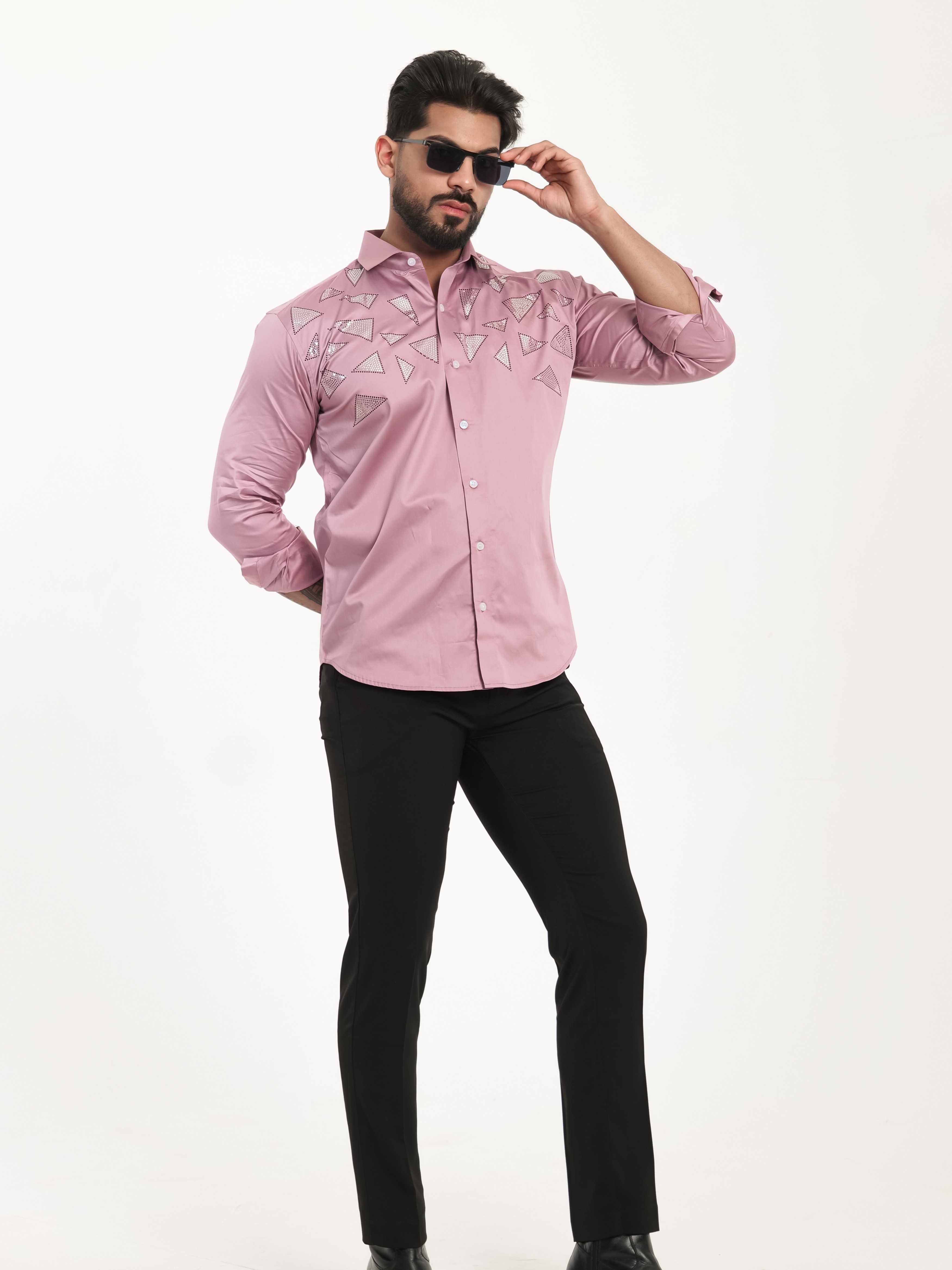 FOOMER PINK SEQUENCE DESIGNER SHIRT FOR MEN'S