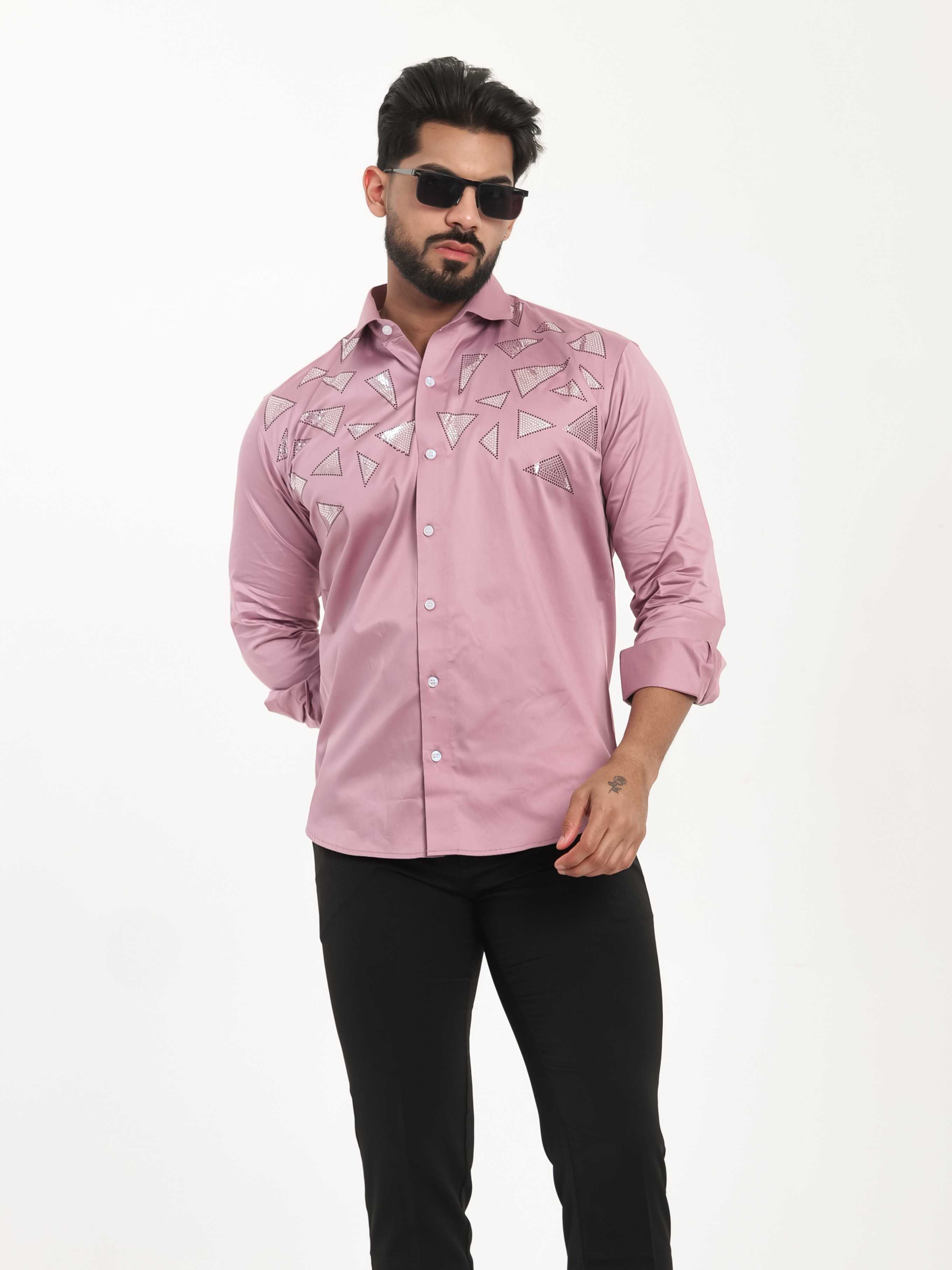 FOOMER PINK SEQUENCE DESIGNER SHIRT FOR MEN'S