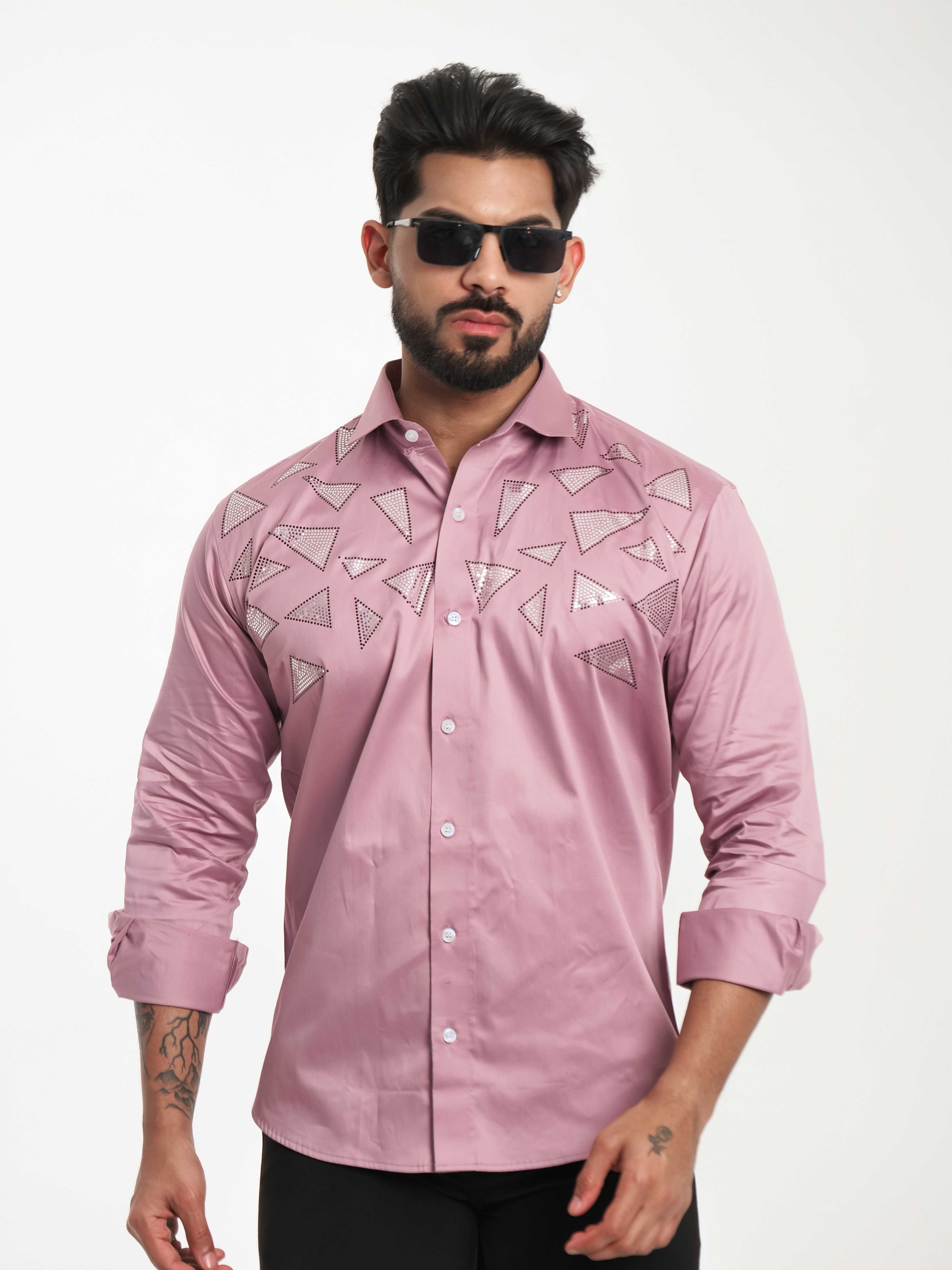 FOOMER PINK SEQUENCE DESIGNER SHIRT FOR MEN'S
