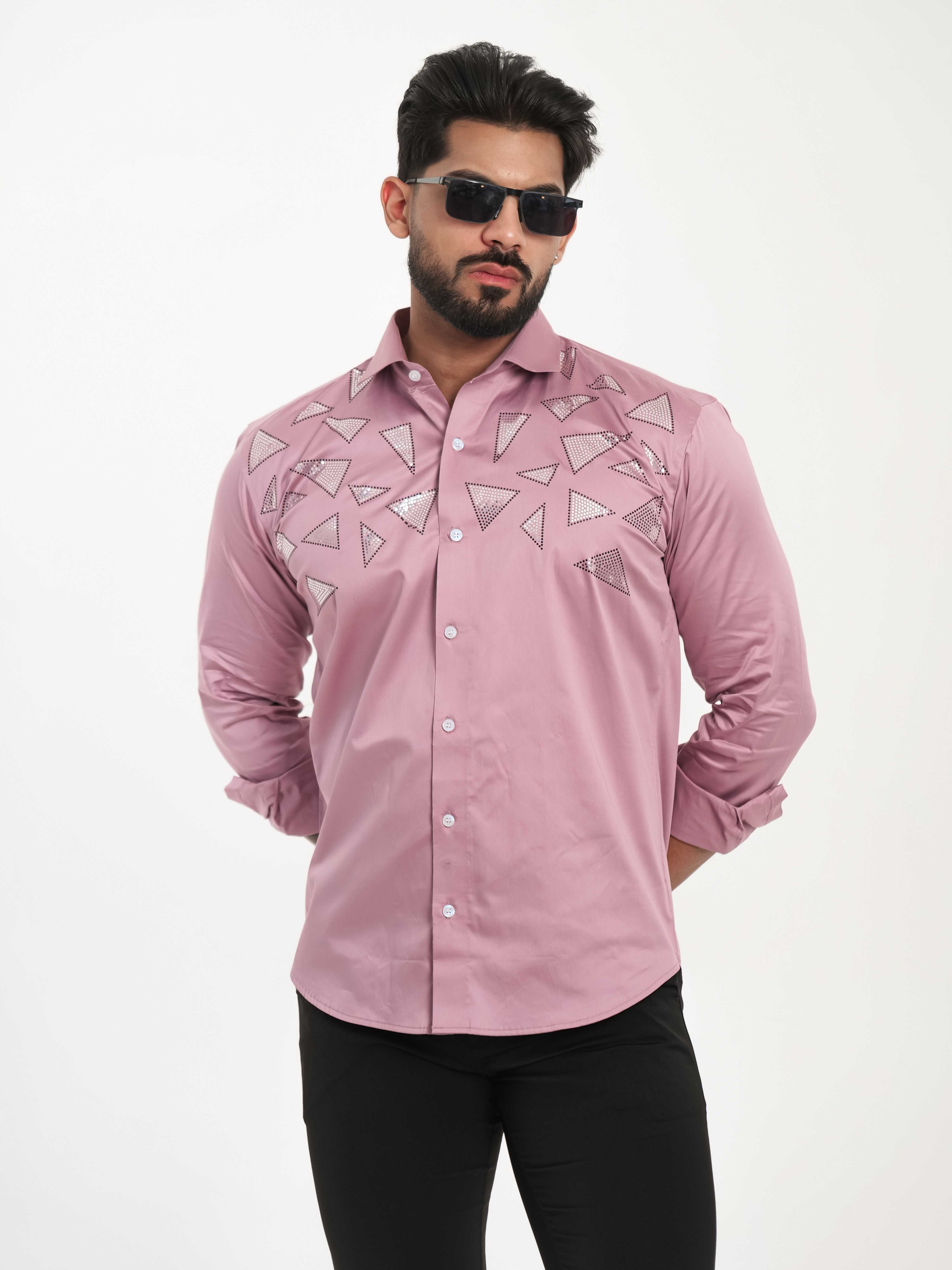 FOOMER PINK SEQUENCE DESIGNER SHIRT FOR MEN'S