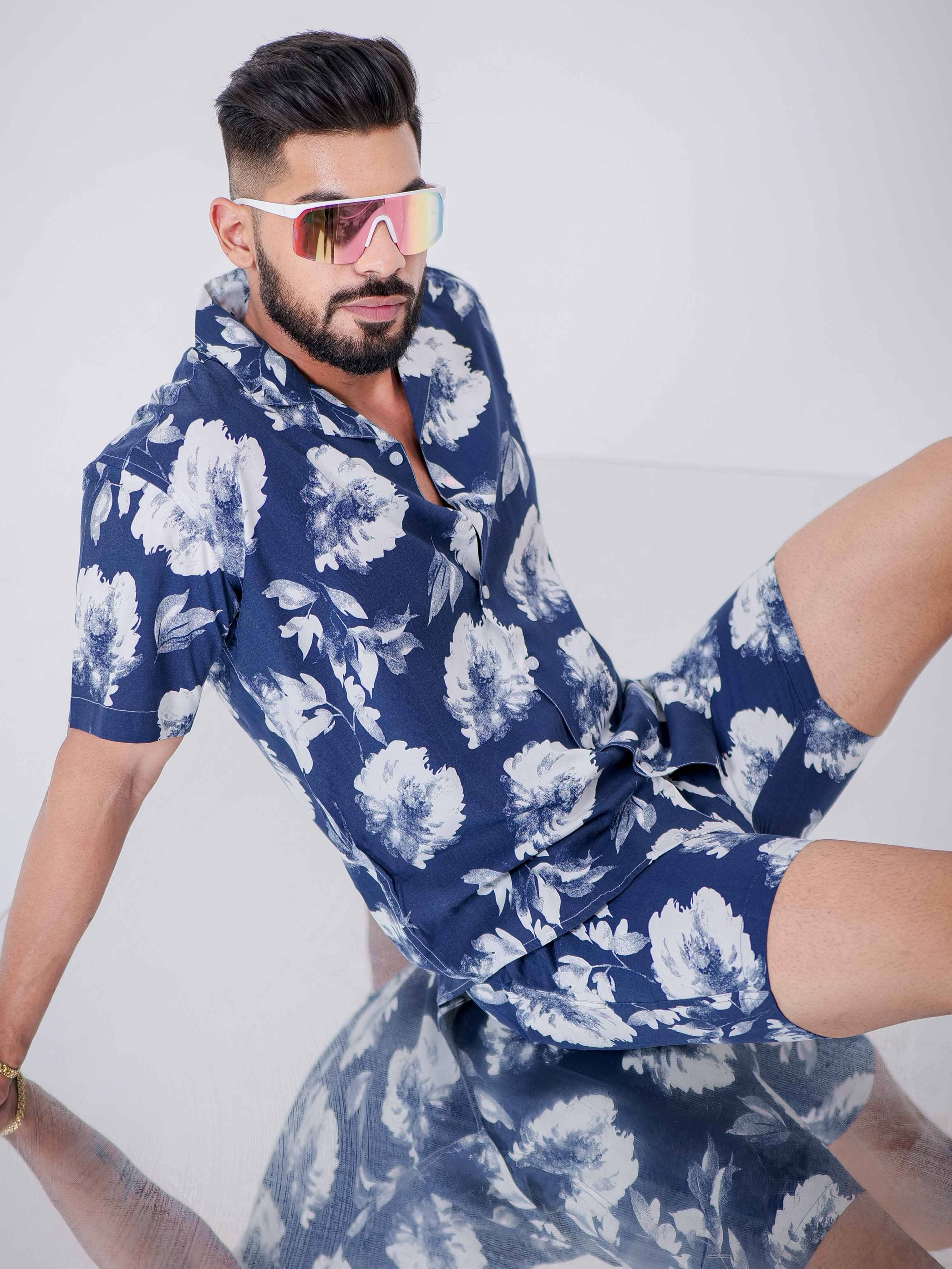 Blue Flower Printed Co-Ords Set