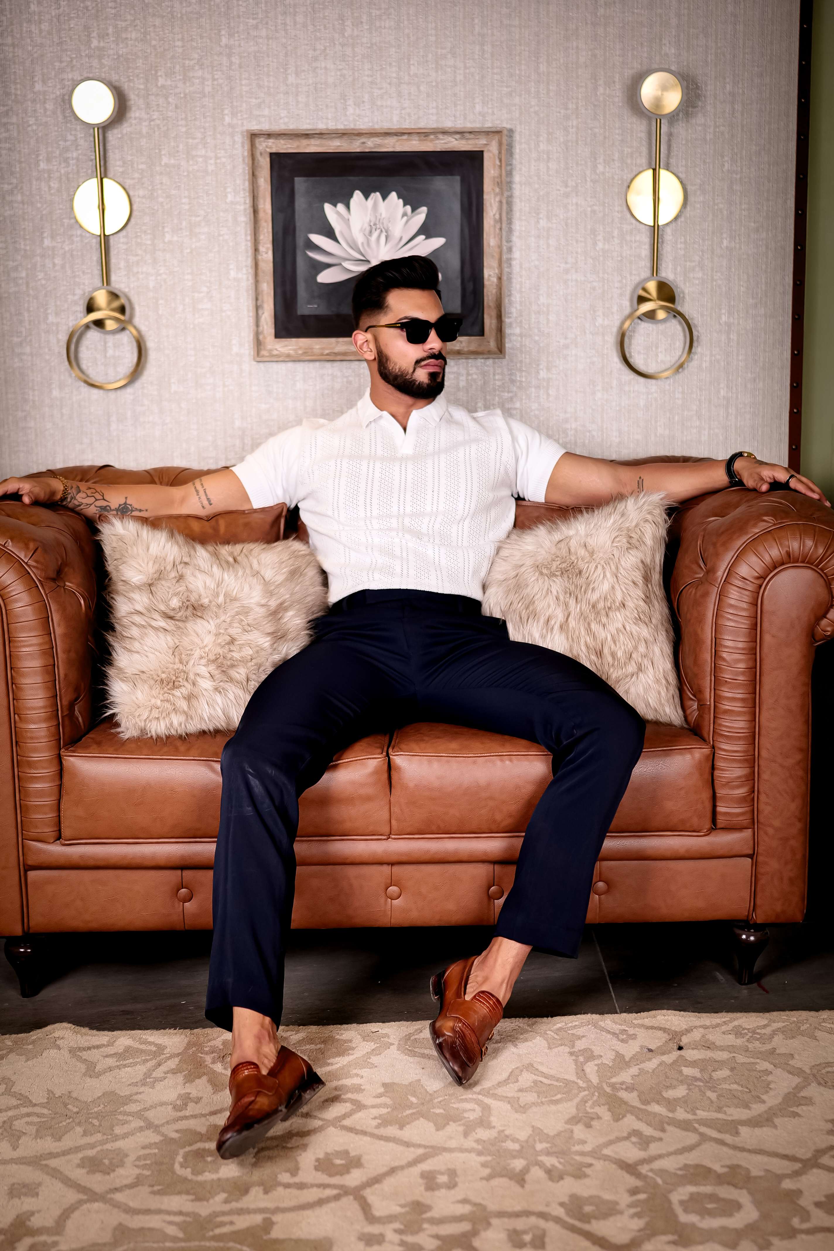 White Designer Cotton Half Sleeve Premium T Shirt