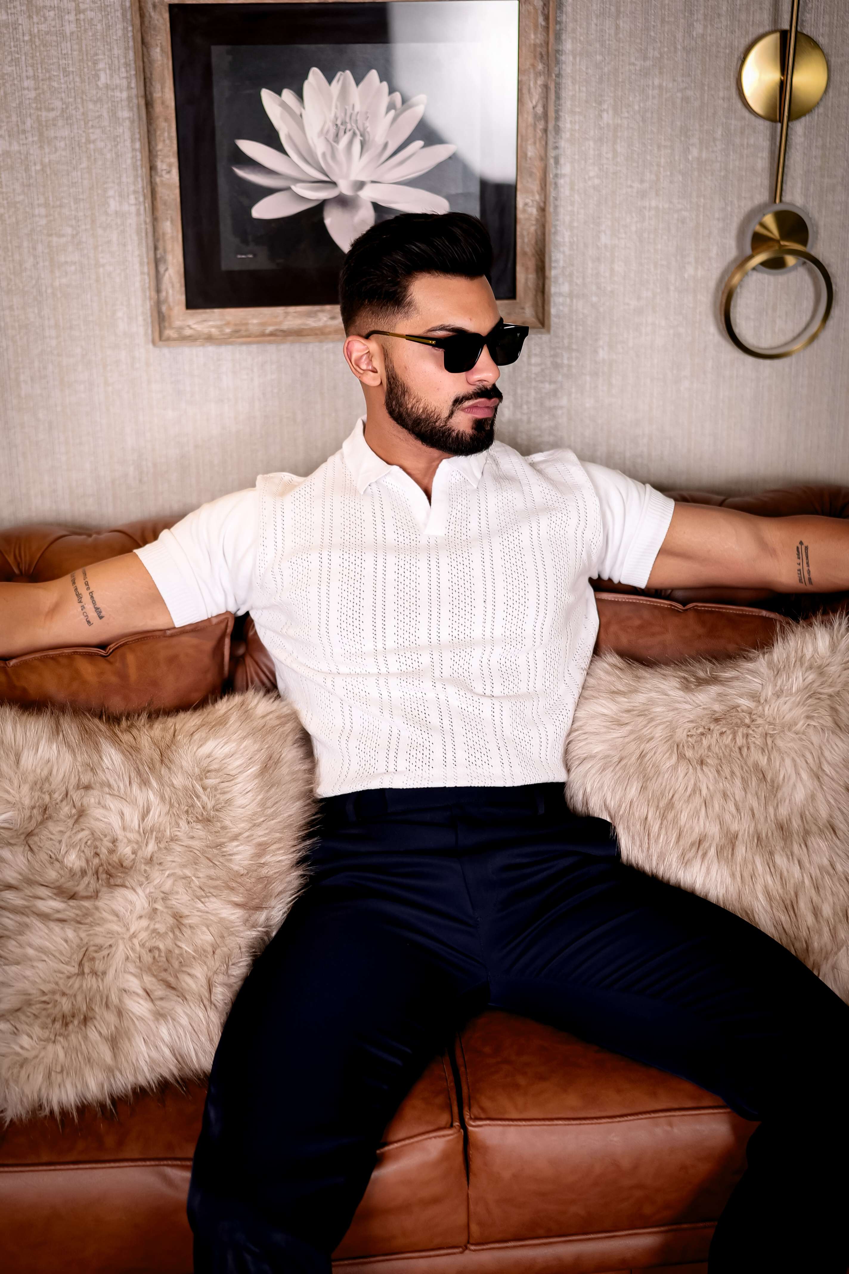 White Designer Cotton Half Sleeve Premium T Shirt