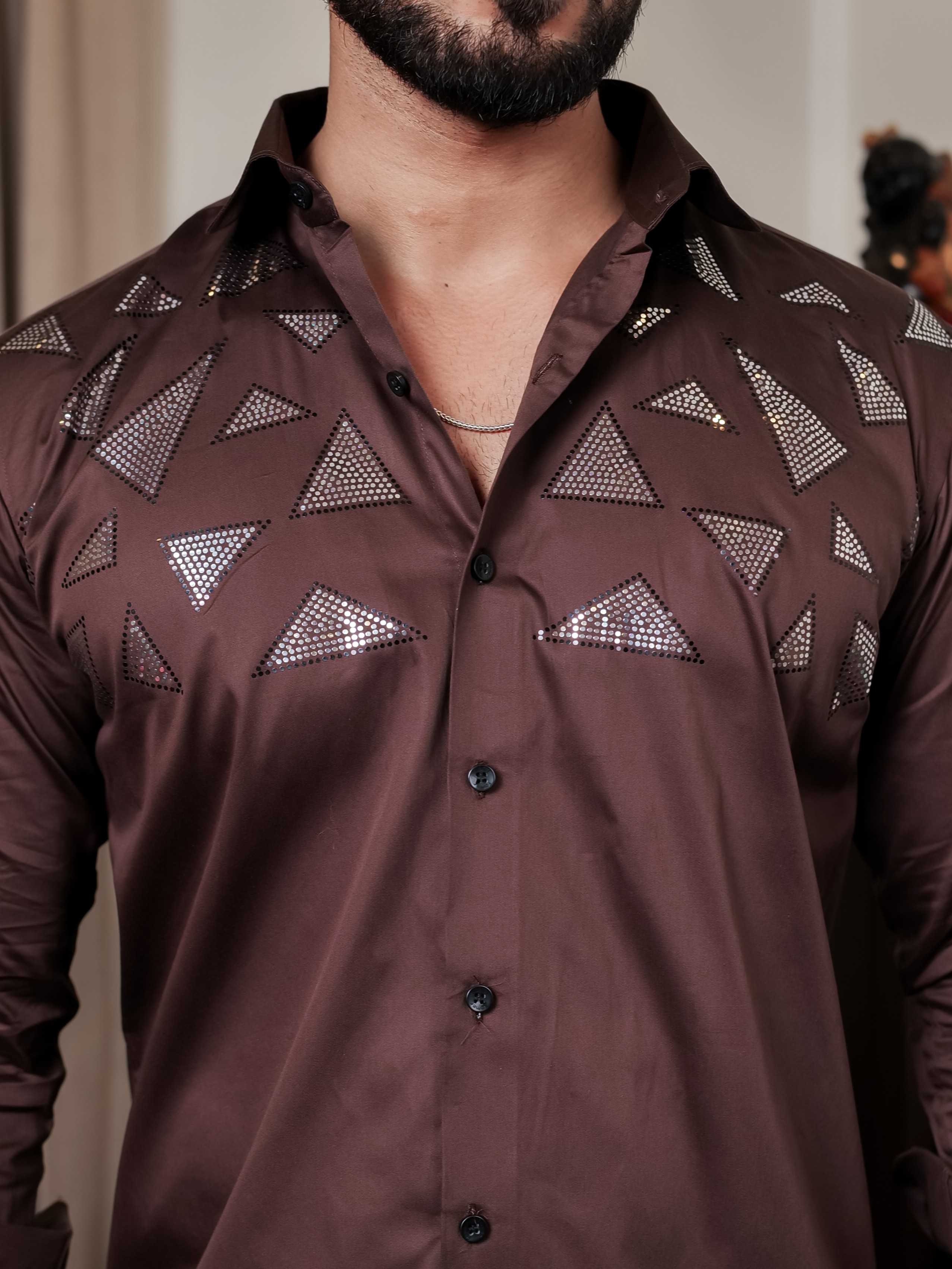 FOOMER BROWN SEQUENCE DESIGNER SHIRT FOR MEN'S