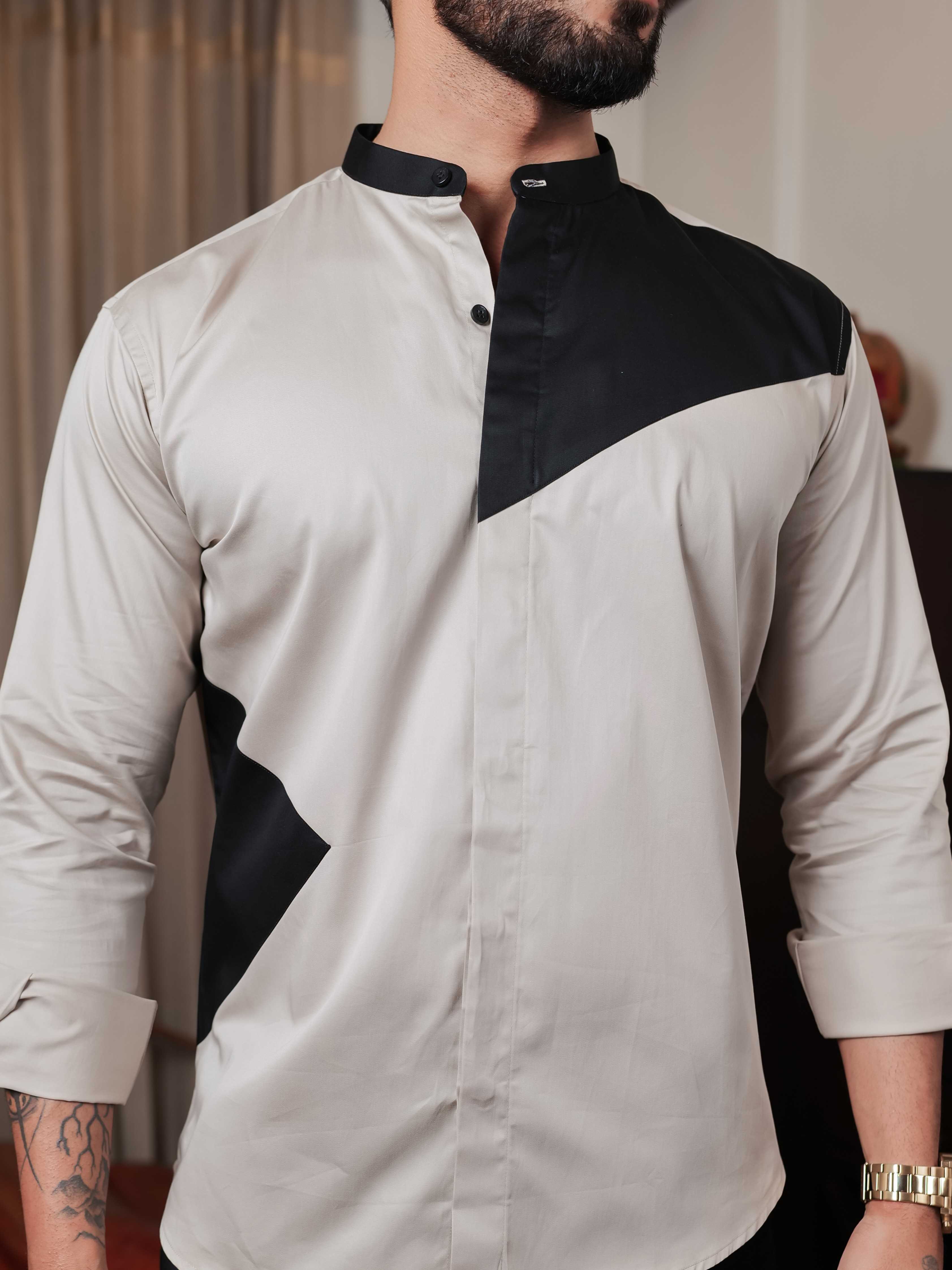 FOOMER CREAM CUT N SEW DESIGNER SHIRT FOR MEN'S
