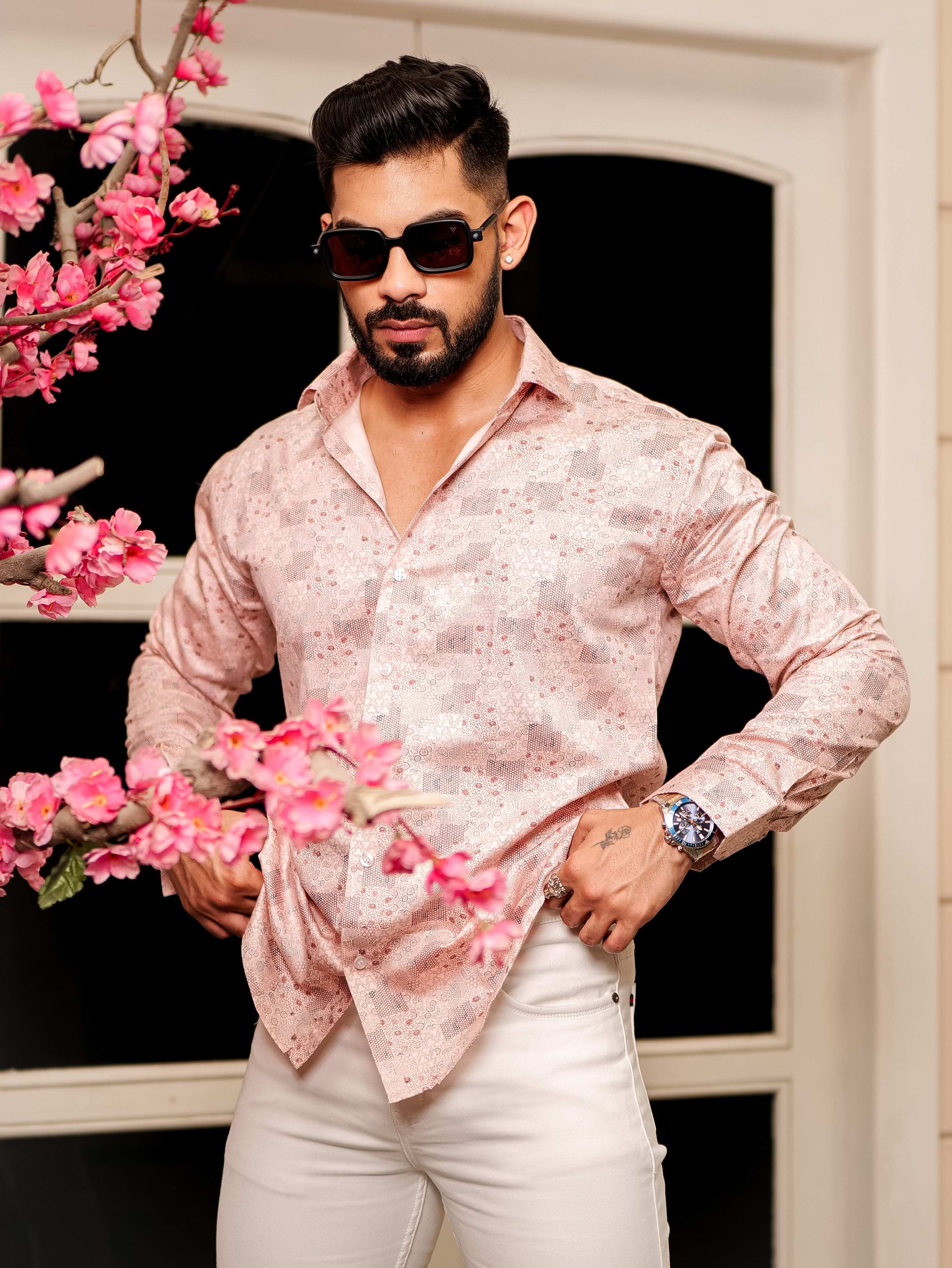 Pink Satin Print Premium Shirt – The Foomer