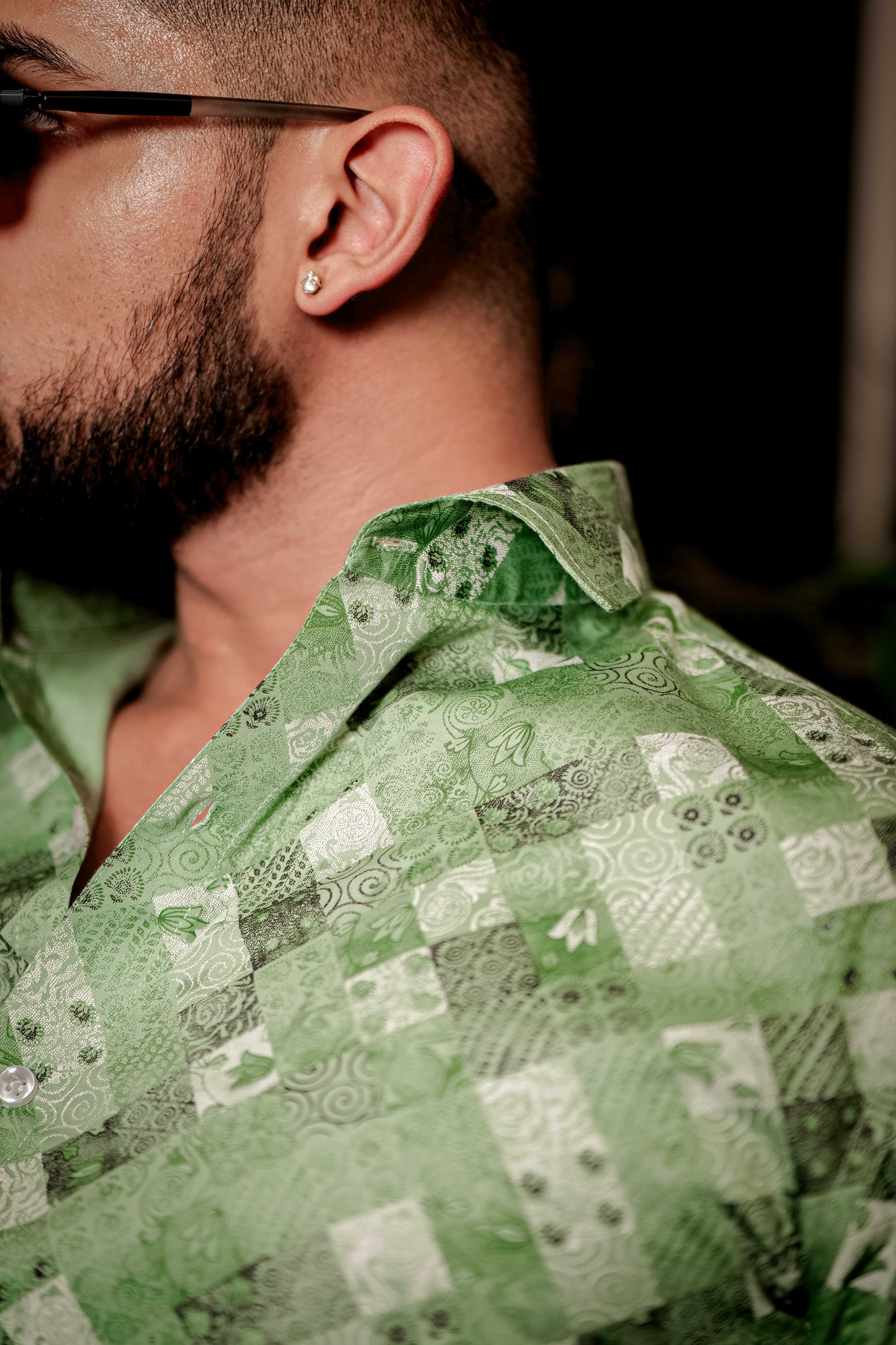 Green Satin Print Premium Shirt – The Foomer