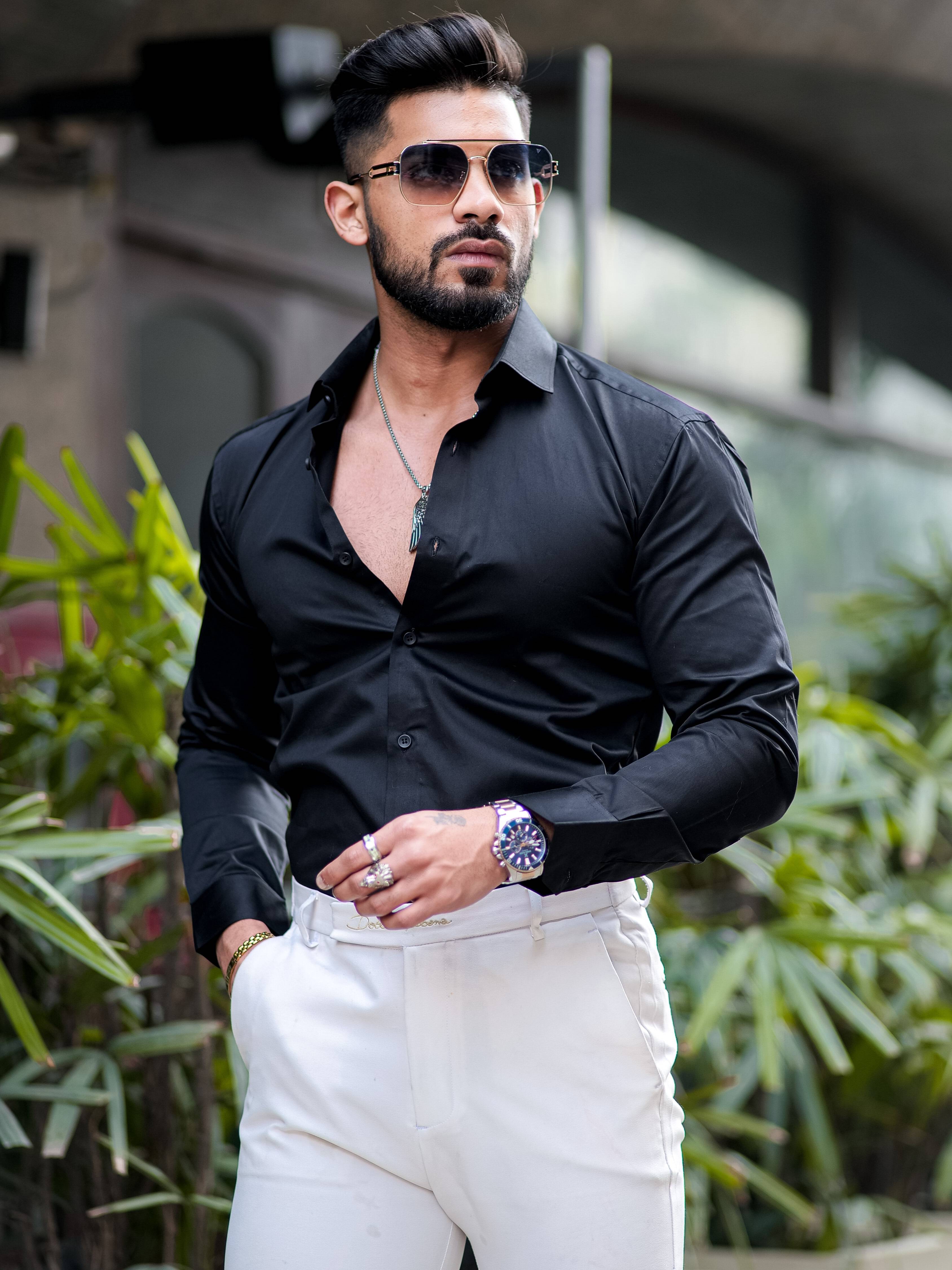 Formy Night Black Luxury Satin Cotton Shirt – The Foomer