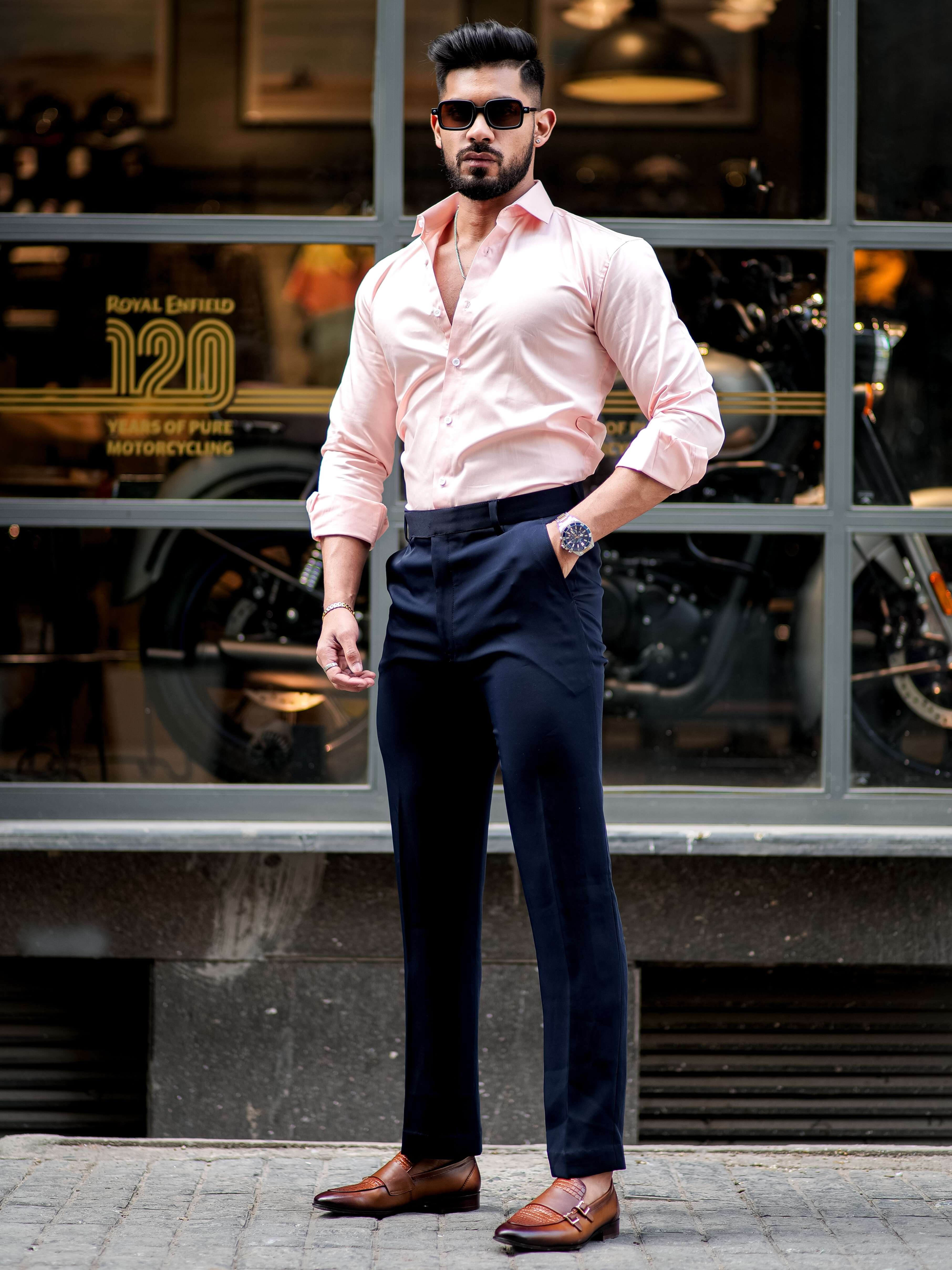 Formy Dust Storm Luxury Formal Satin Cotton Shirt For Men's