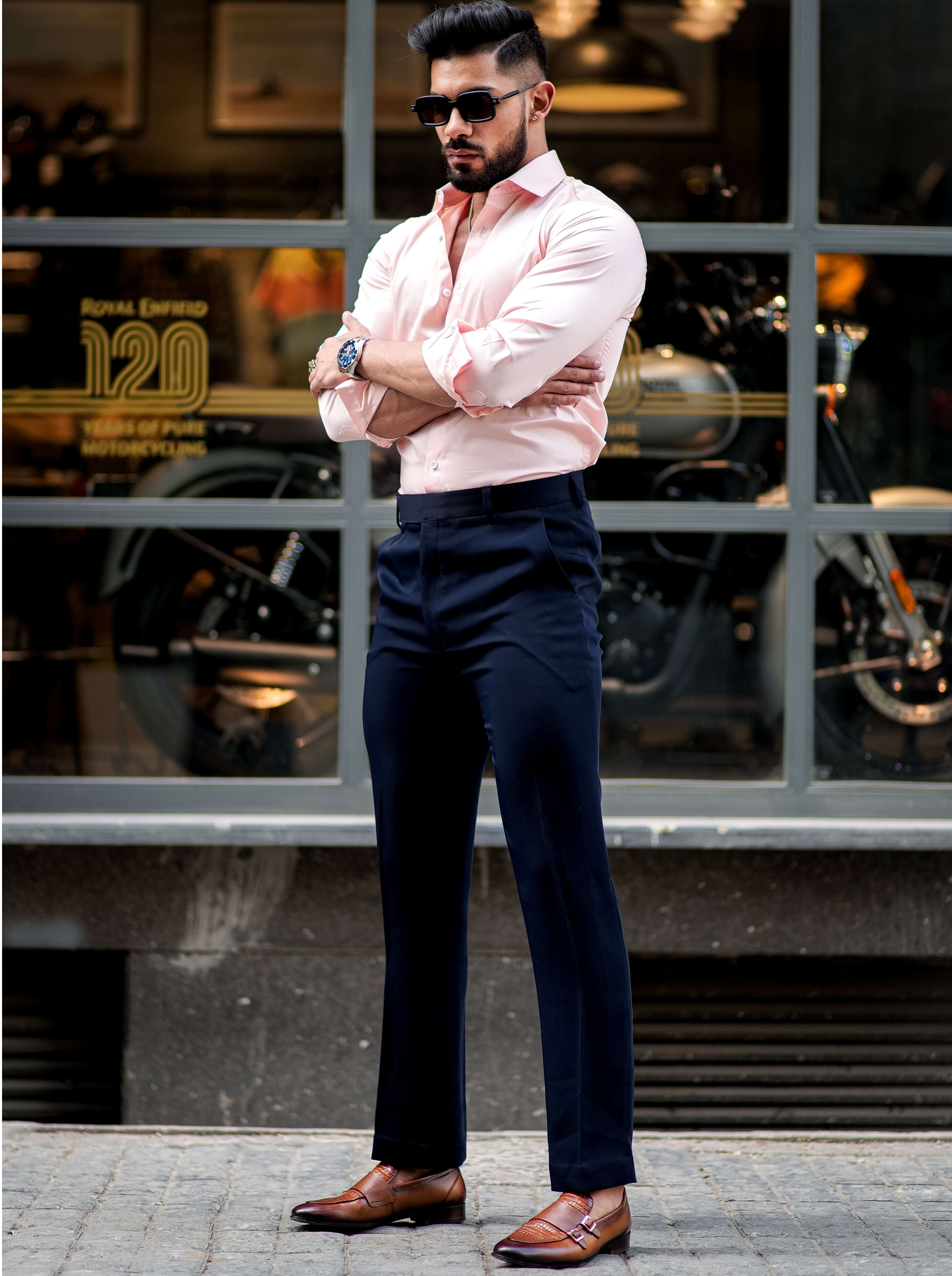 Formy Dust Storm Luxury Formal Satin Cotton Shirt For Men's