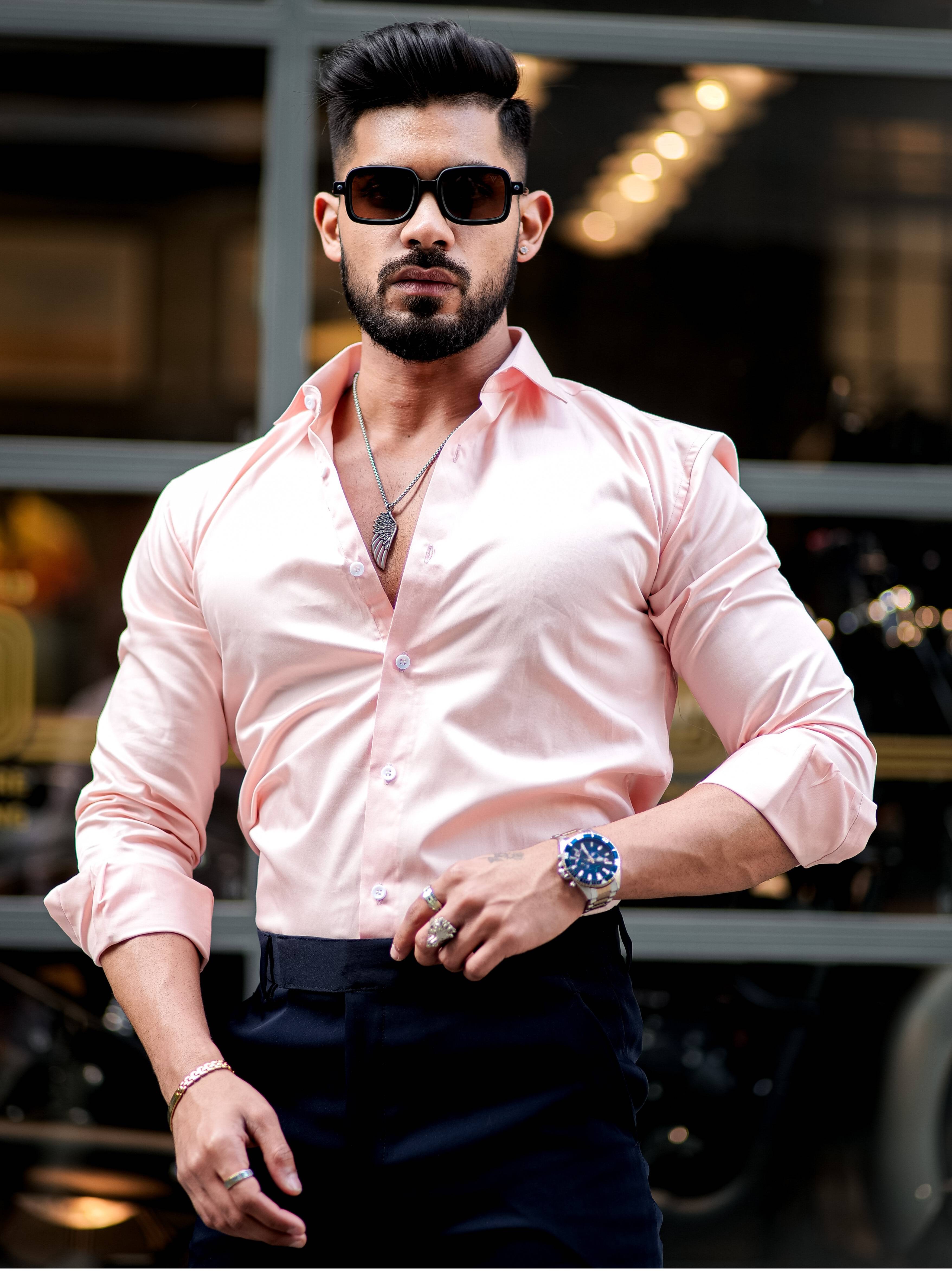 Formy Dust Storm Luxury Formal Satin Cotton Shirt For Men's