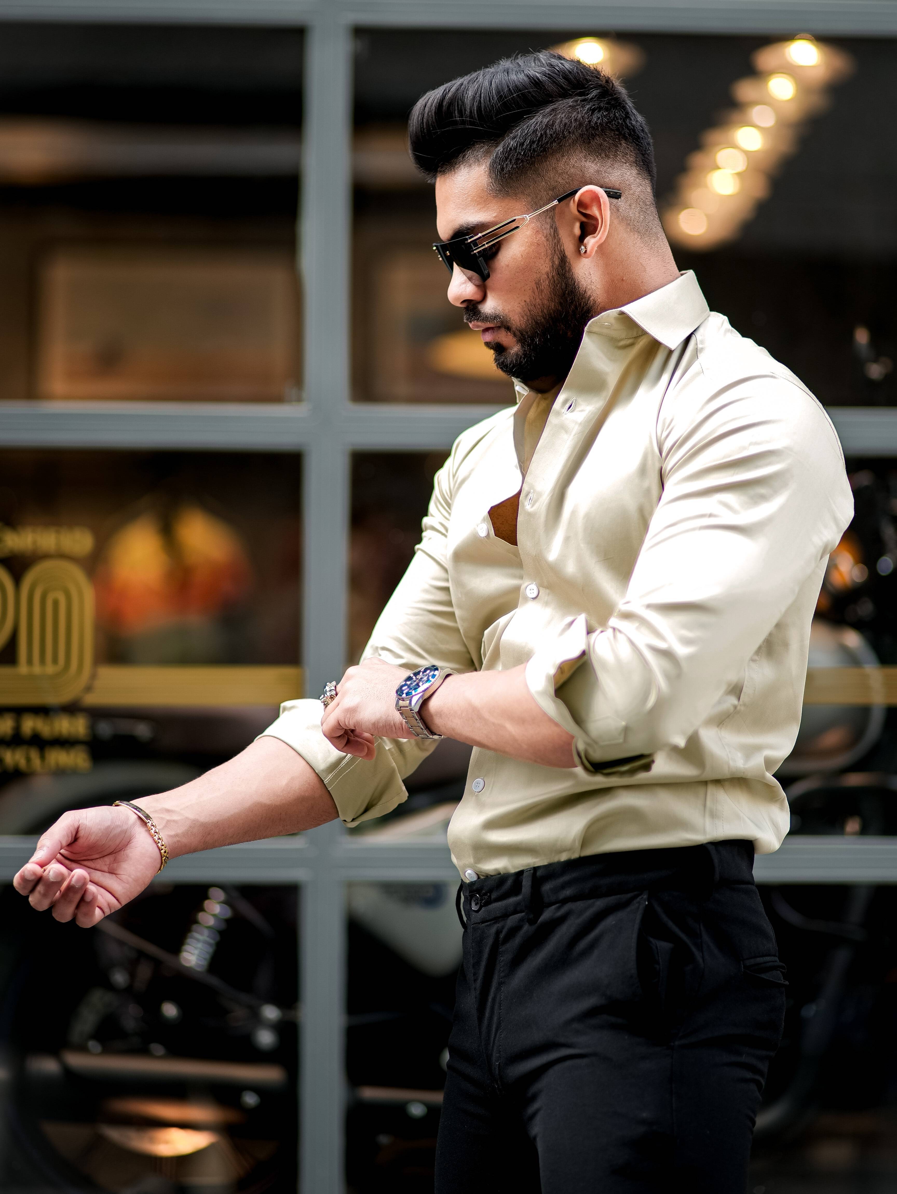 Formy Ash Formal Luxury Satin Cotton Shirt For Men's