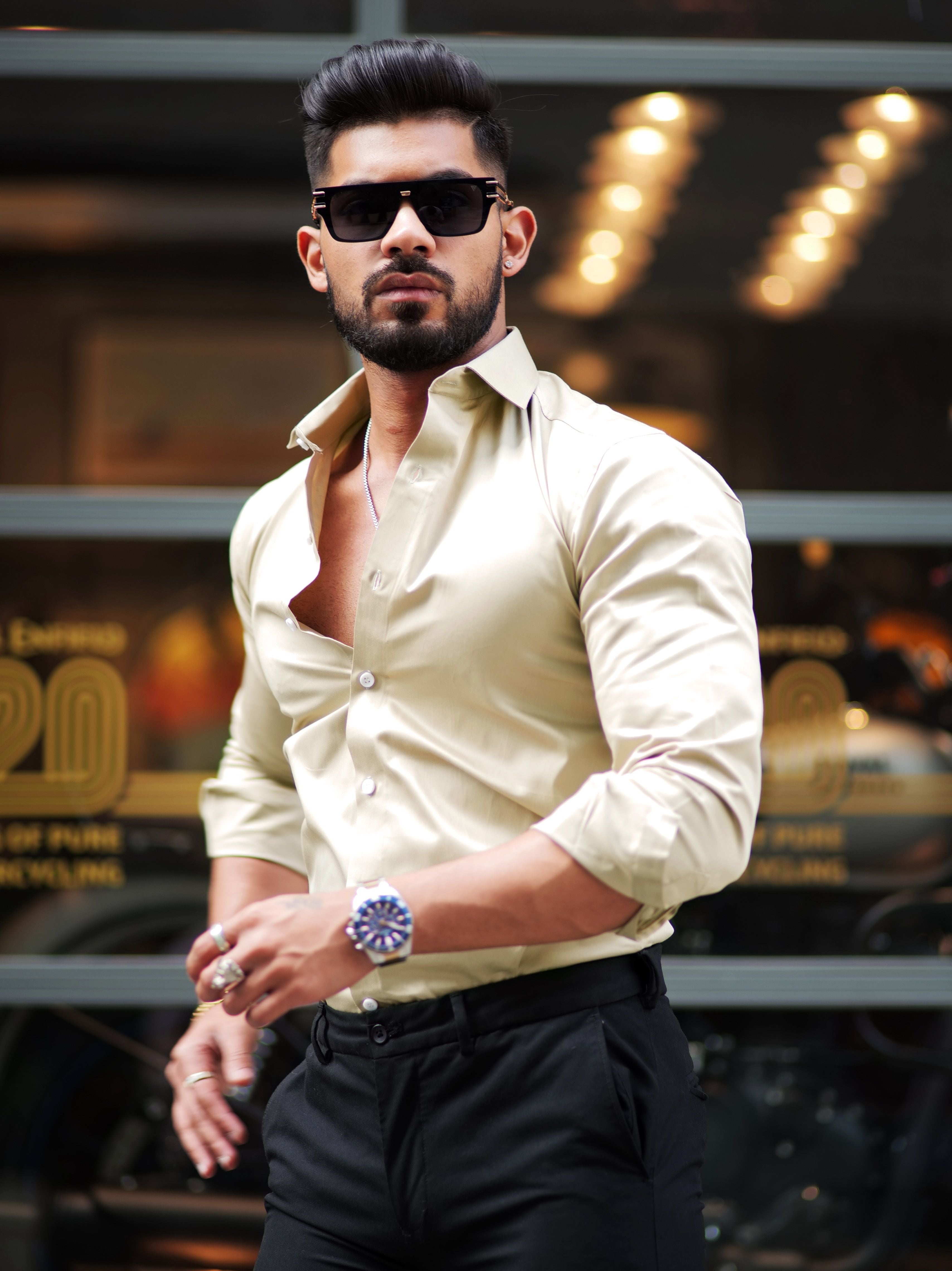 Formy Ash Formal Luxury Satin Cotton Shirt For Men's