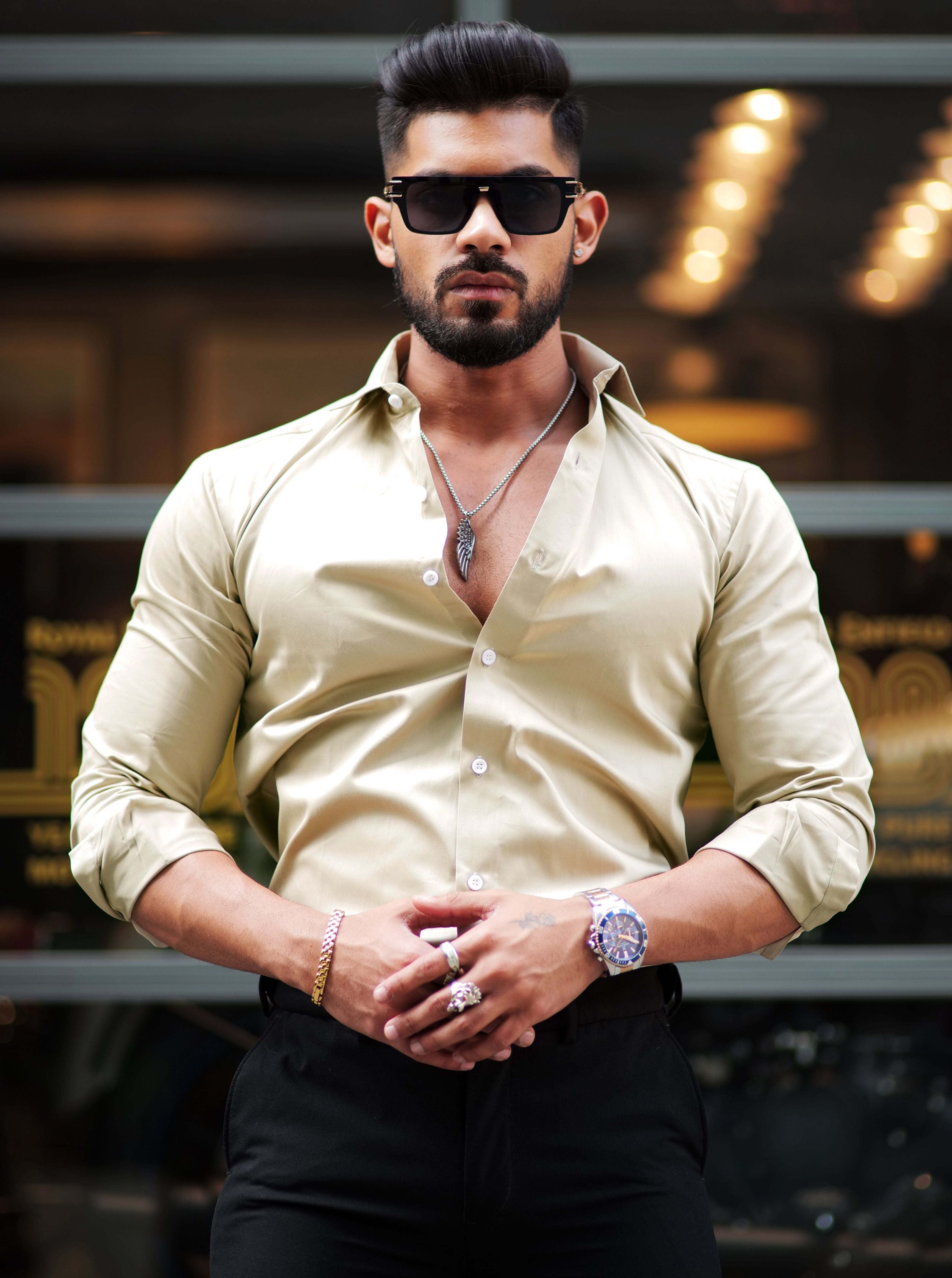Formy Ash Formal Luxury Satin Cotton Shirt For Men's