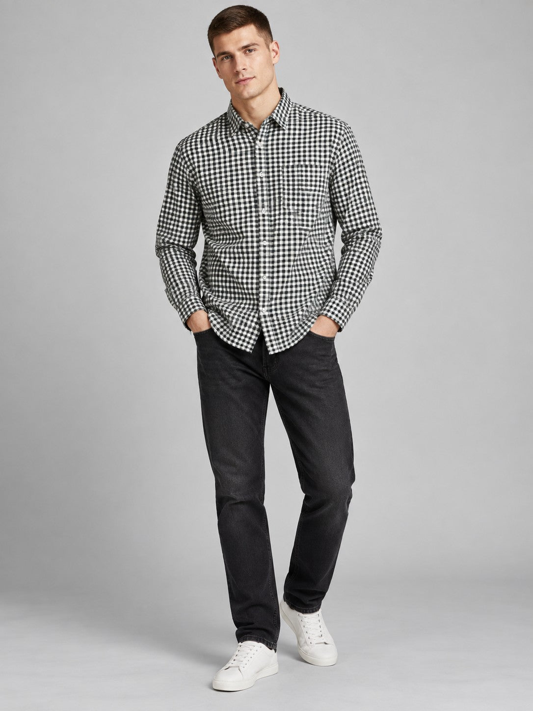 Men Premium Regular Fit Checked Formal, Casual Shirt