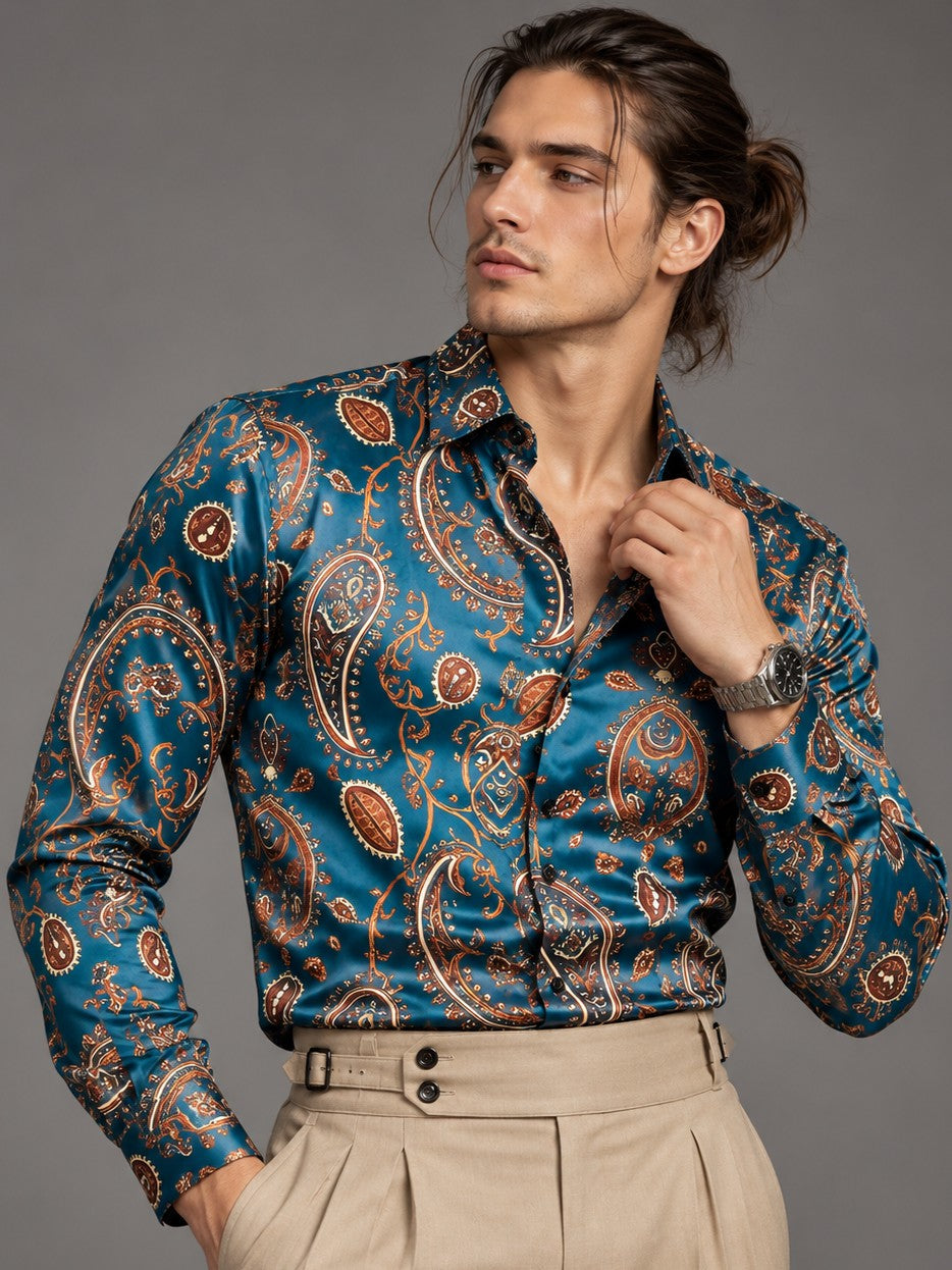 Men Paisley Print Formal and Party Designer Shirt