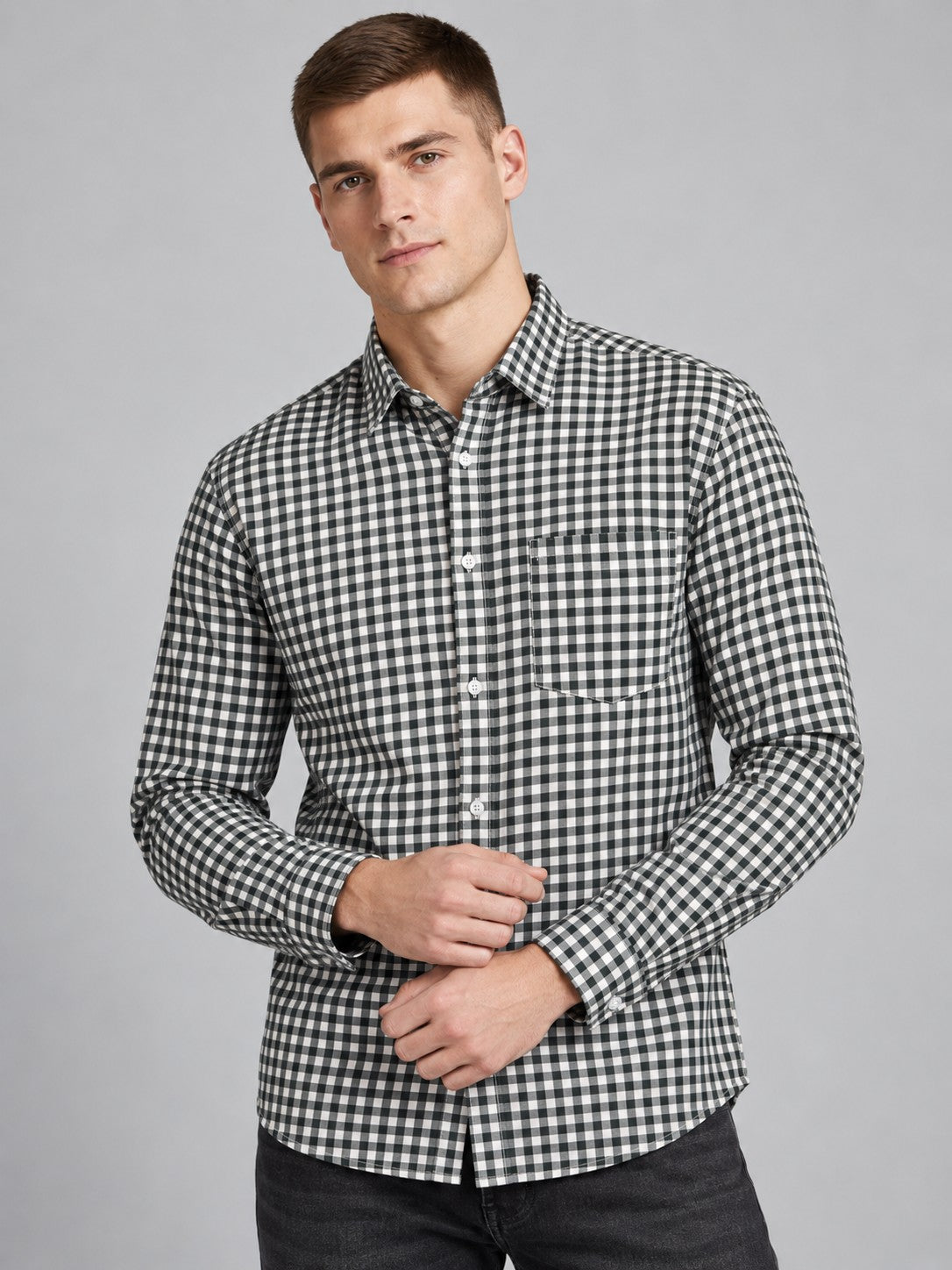 Men Premium Regular Fit Checked Formal, Casual Shirt