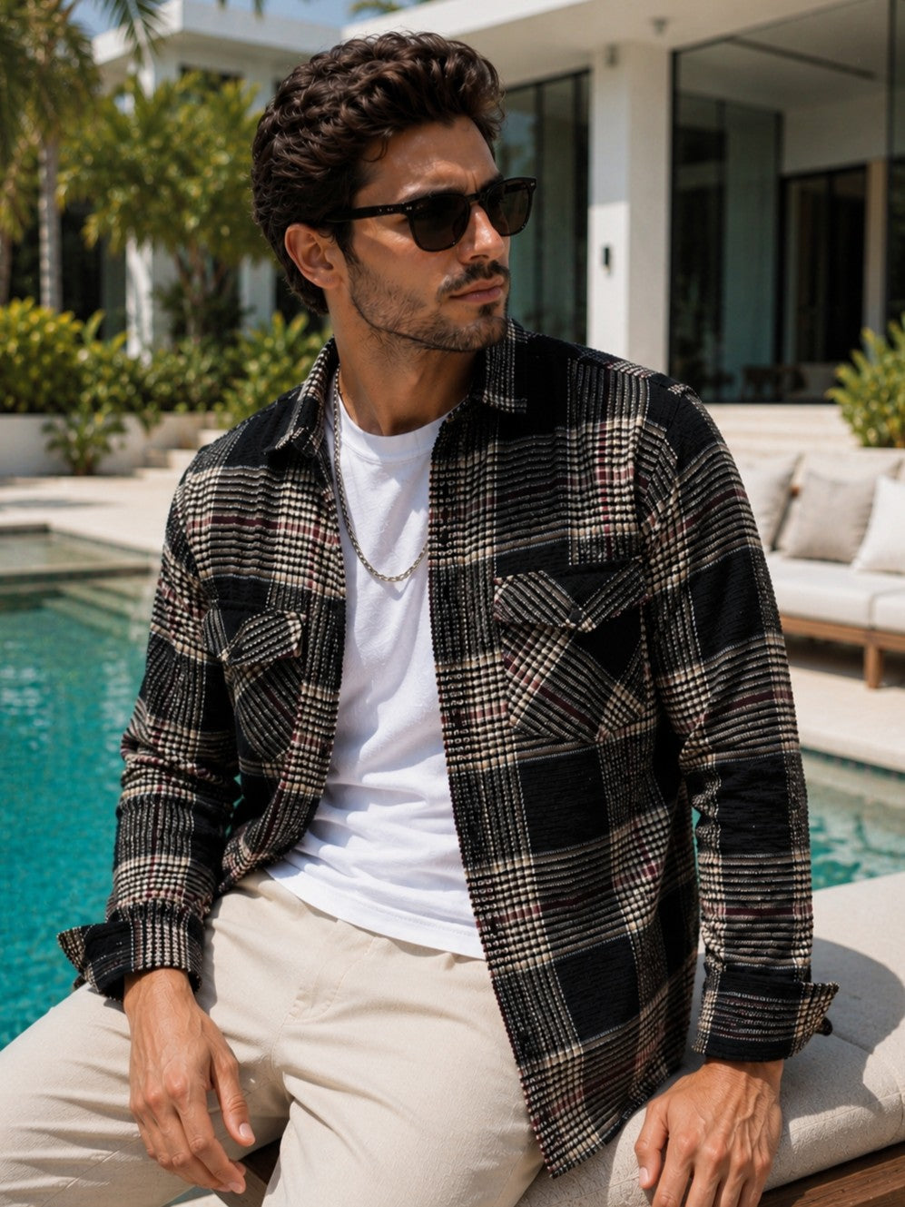 FOOMER BLACK GLEN CHECKED CASUAL SHIRT FOR MEN'S – The Foomer