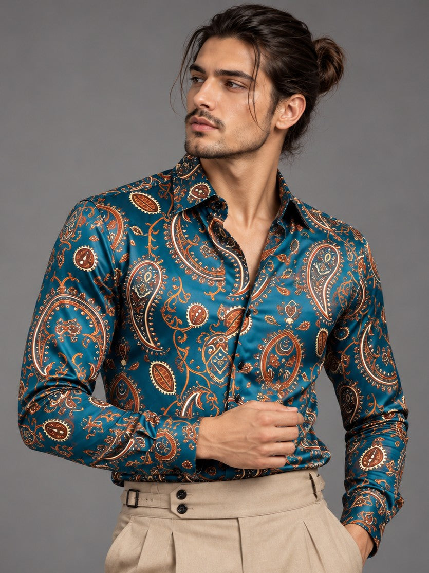 Men Paisley Print Formal and Party Designer Shirt