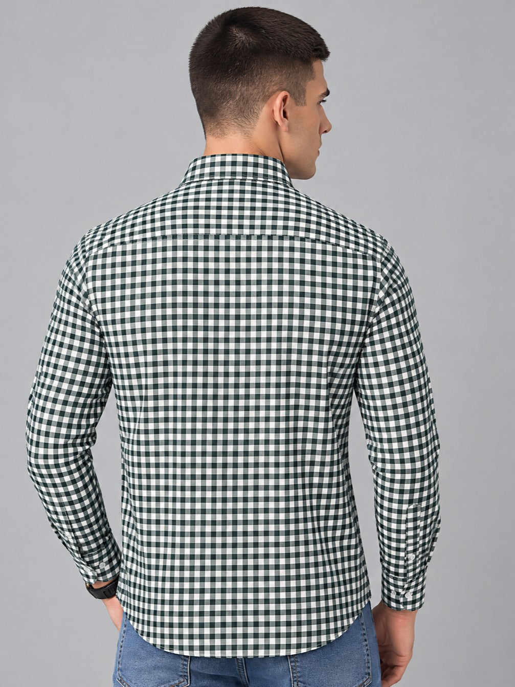 Men Premium Regular Fit Checked Formal, Casual Shirt