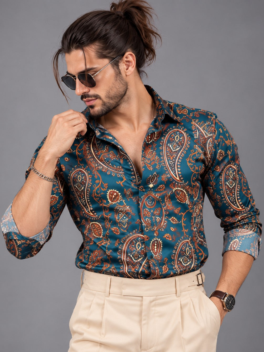Men Paisley Print Formal and Party Designer Shirt