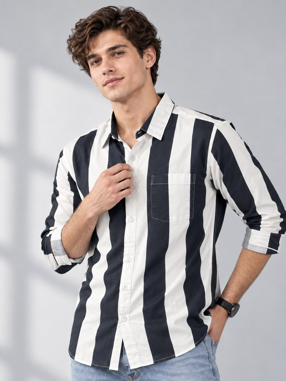 Men Striped Regular Fit Formal, Casual Wear Shirt