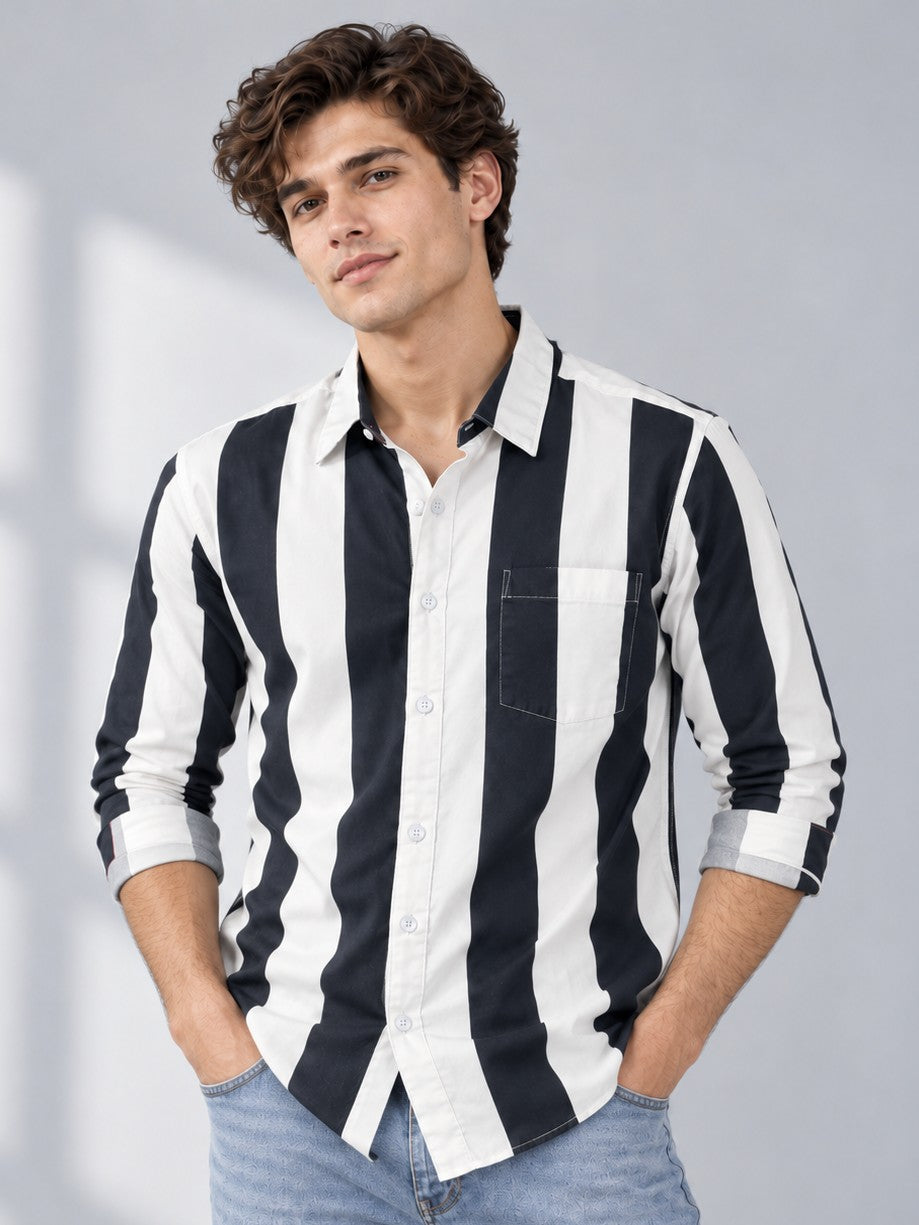 Men Striped Regular Fit Formal, Casual Wear Shirt