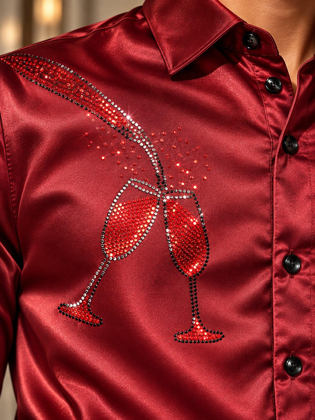 Men's Maroon Formal and Party Wear Designer Shirt