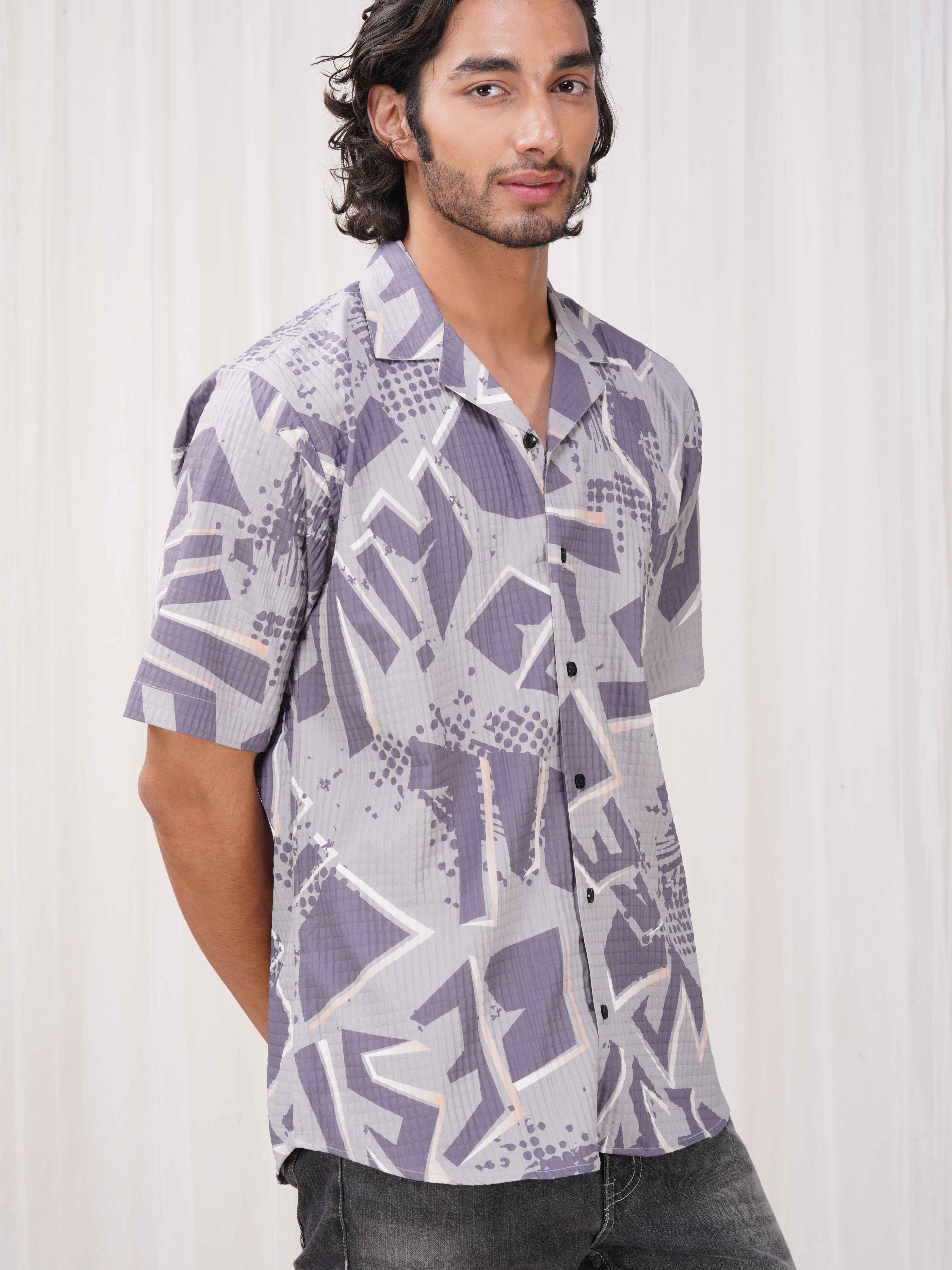 Lavender Grey Half Sleeve Imported Premium Shirt for Men&#39;s