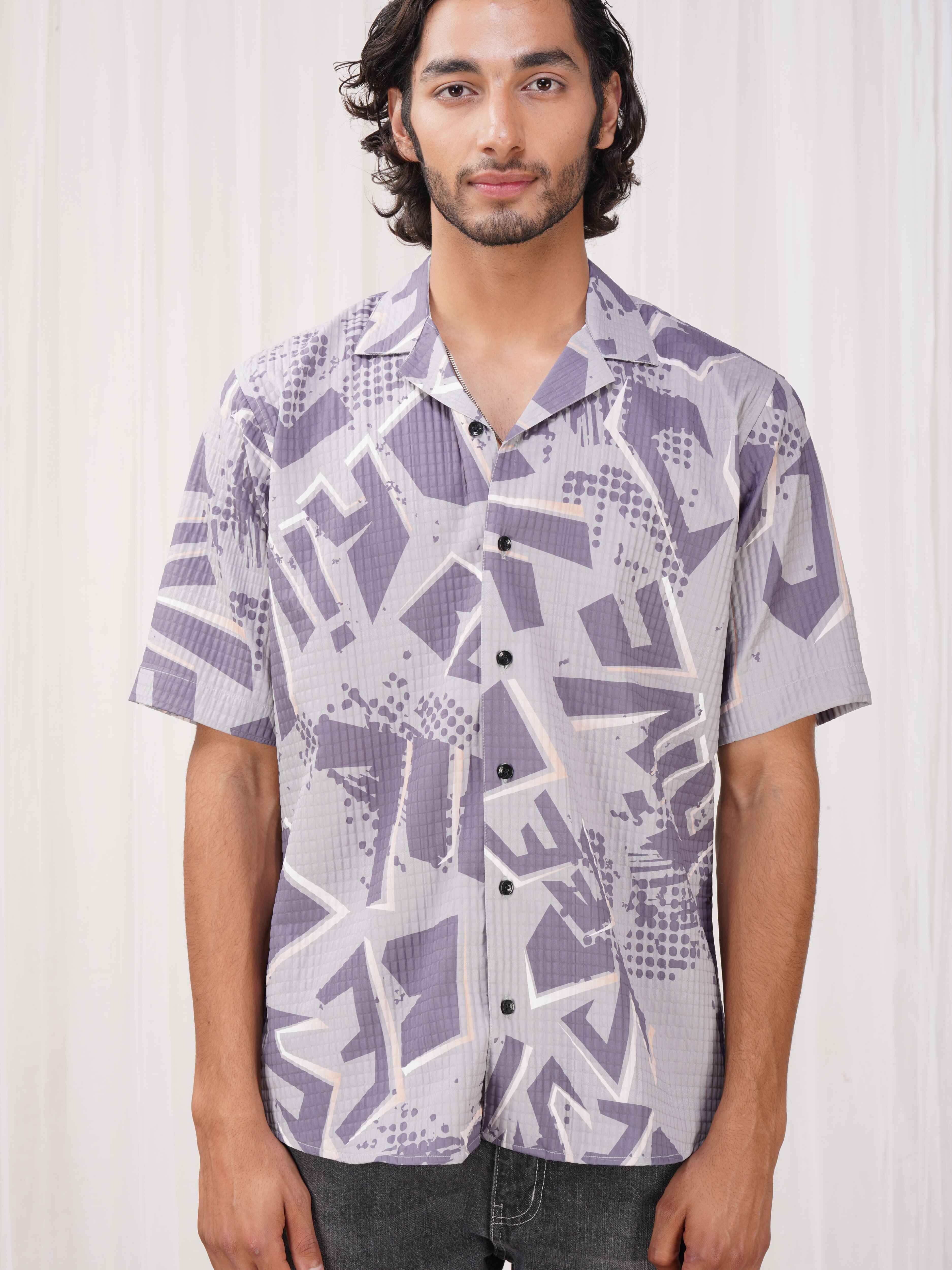 Lavender Grey Half Sleeve Imported Premium Shirt for Men&#39;s