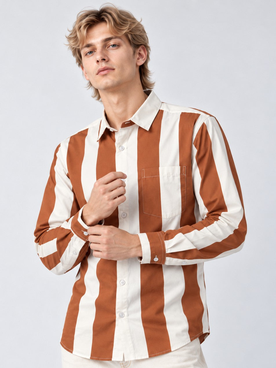 Men Striped Regular Fit Formal, Casual Wear Shirt
