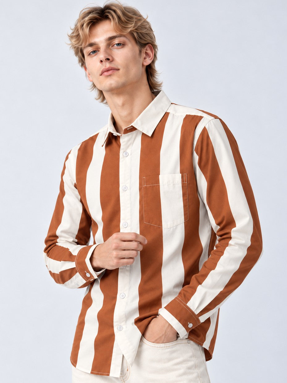Men Striped Regular Fit Formal, Casual Wear Shirt