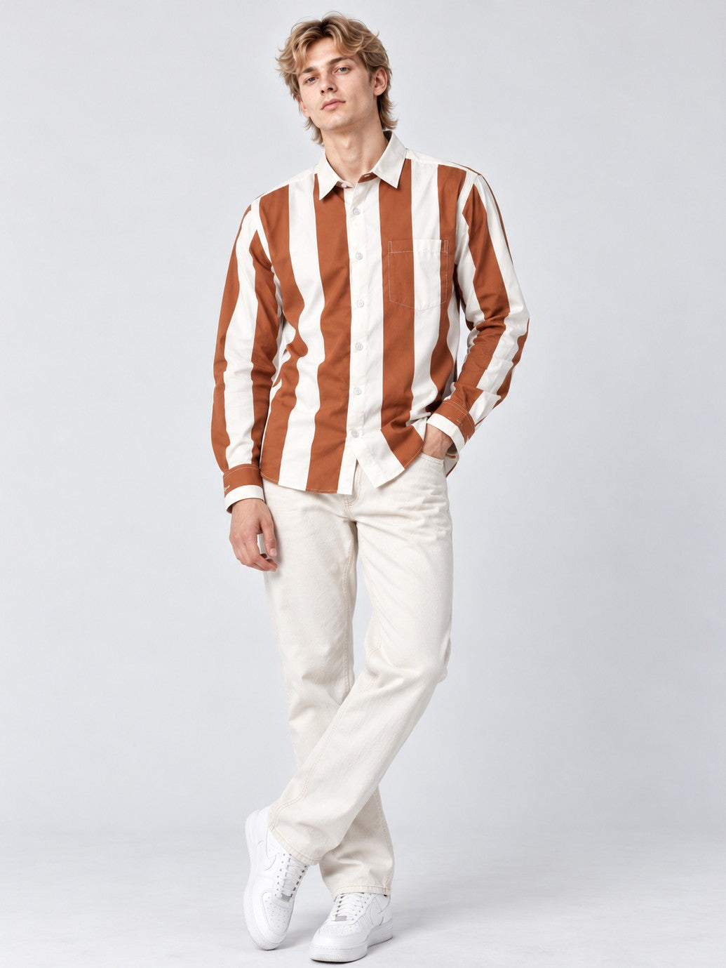 Men Striped Regular Fit Formal, Casual Wear Shirt
