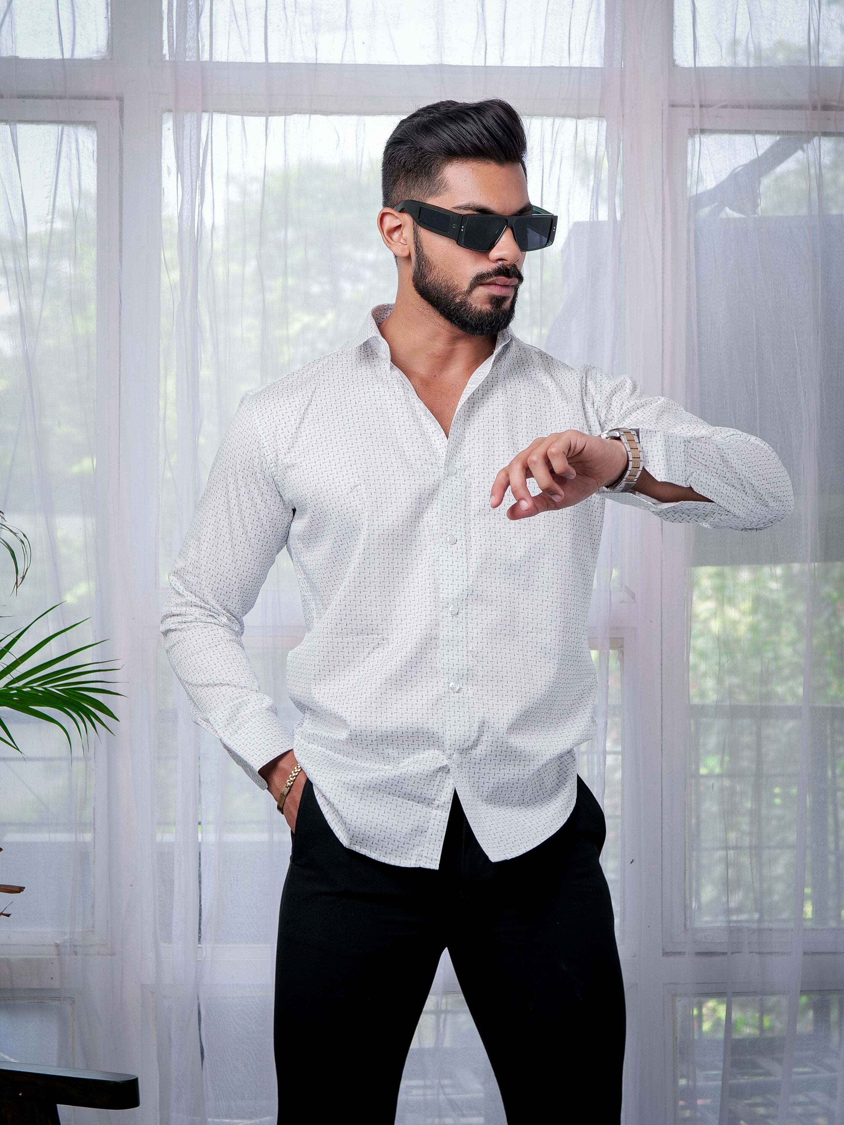 White shirt sales satin