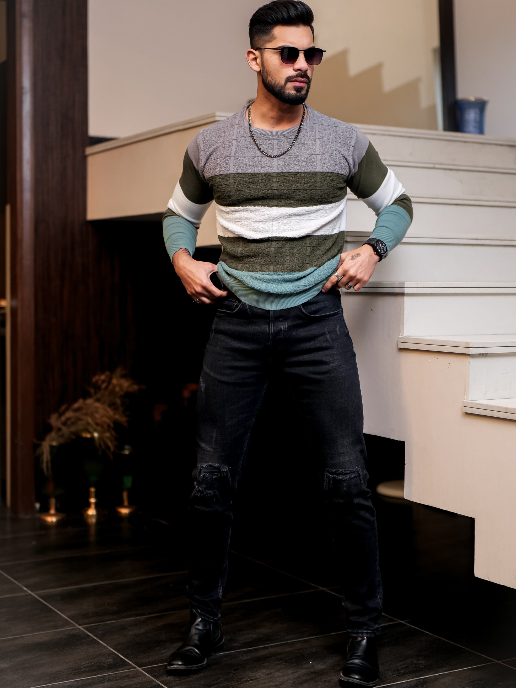 Multi Cotton Full Sleeve Premium T Shirt