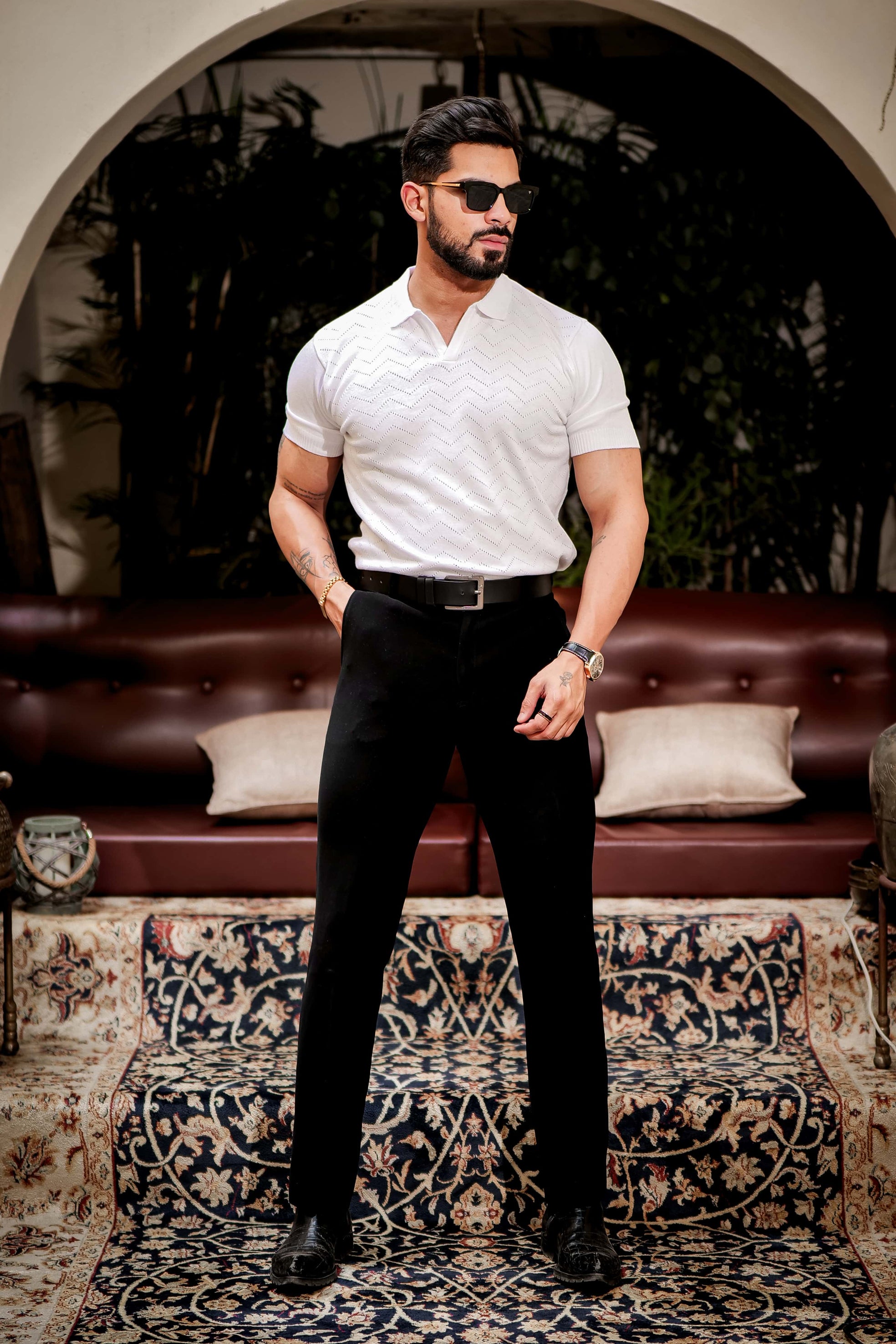 White Designer Cotton Half Sleeve Premium T Shirt