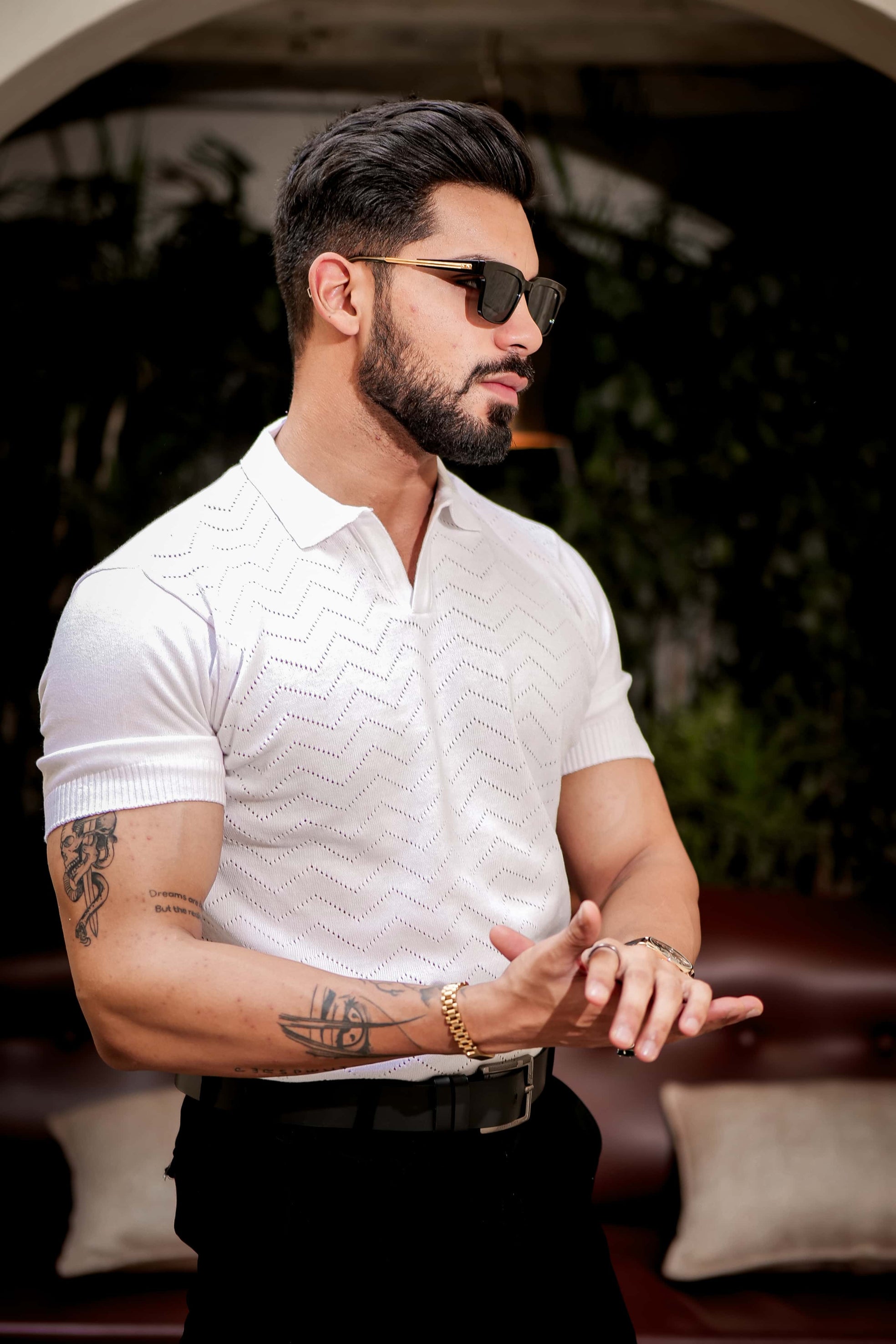White Designer Cotton Half Sleeve Premium T Shirt
