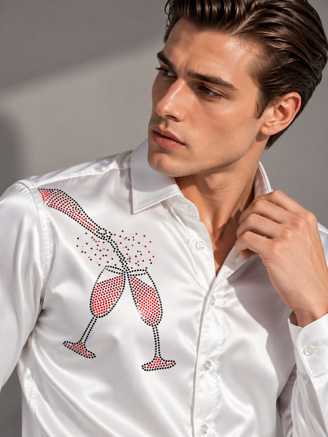Men's White Formal and Party Wear Designer Shirt