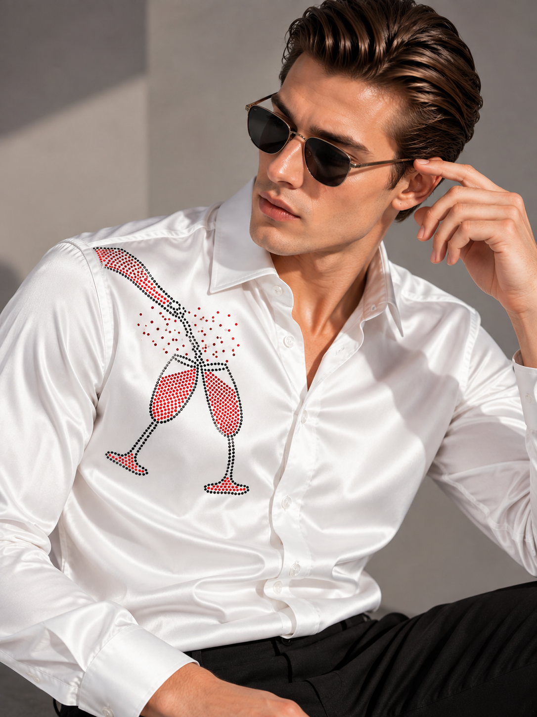 Men's White Formal and Party Wear Designer Shirt
