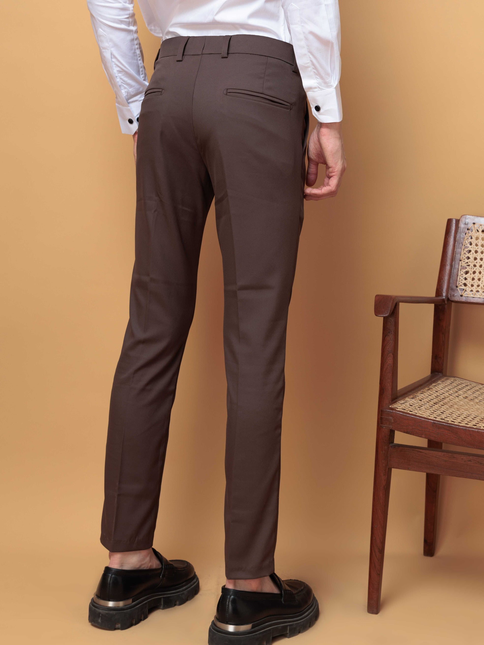 Foomer Formal Brown Pant For Men's