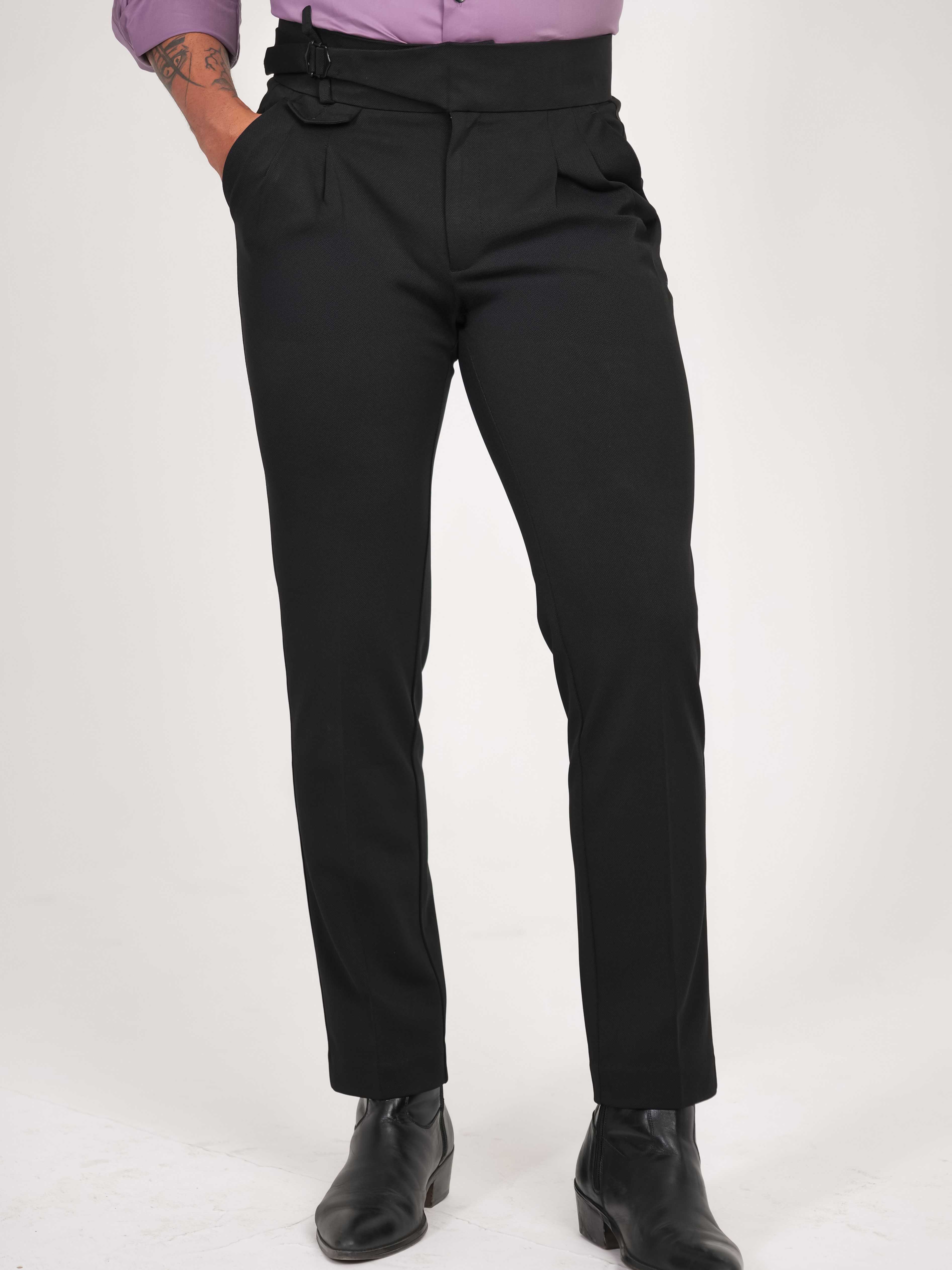 Foomer Formal Dark Black Trouser Pant For Men&#39;s