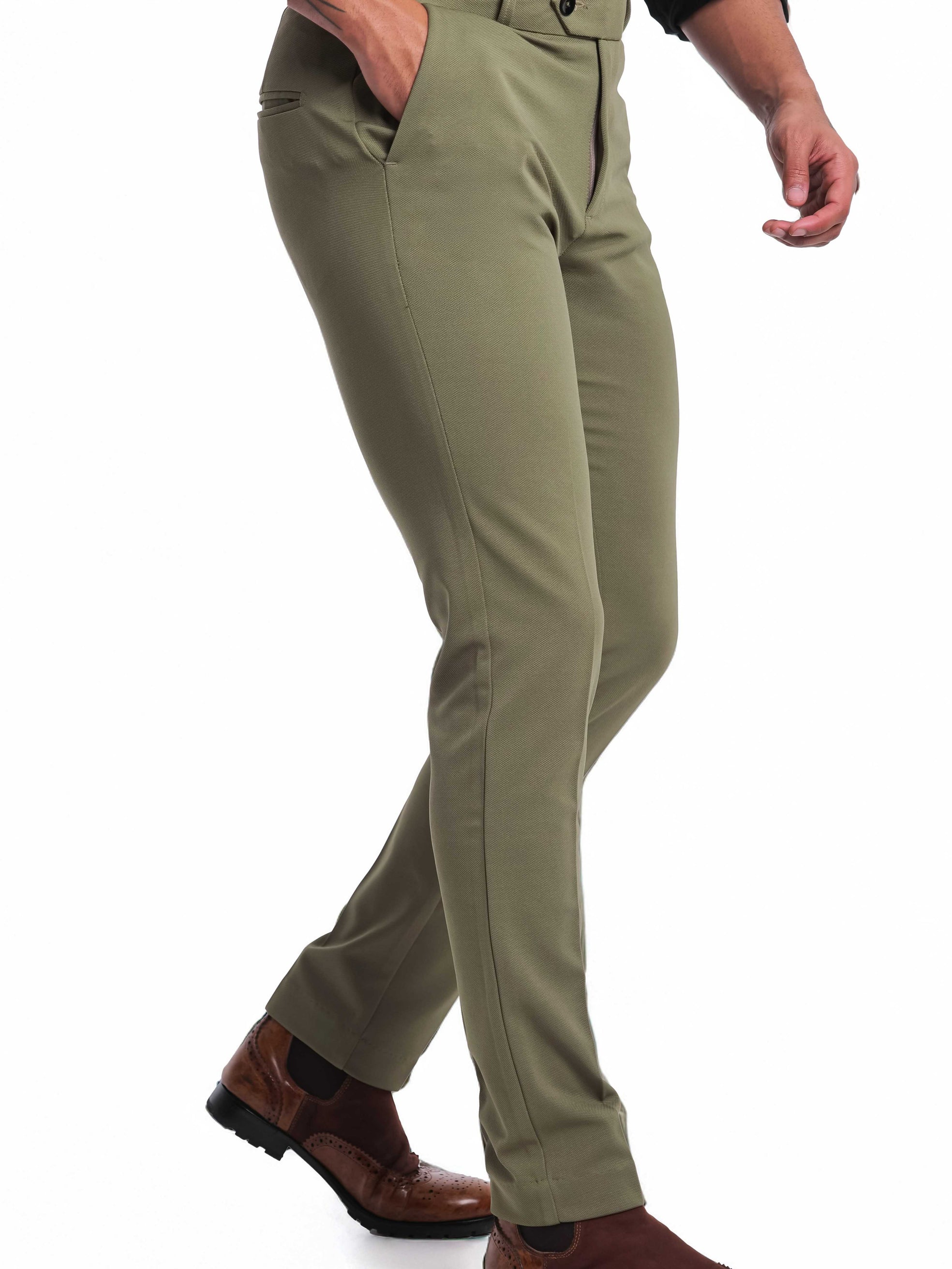 Foomer Urban Olive Trouser Pant For Men's