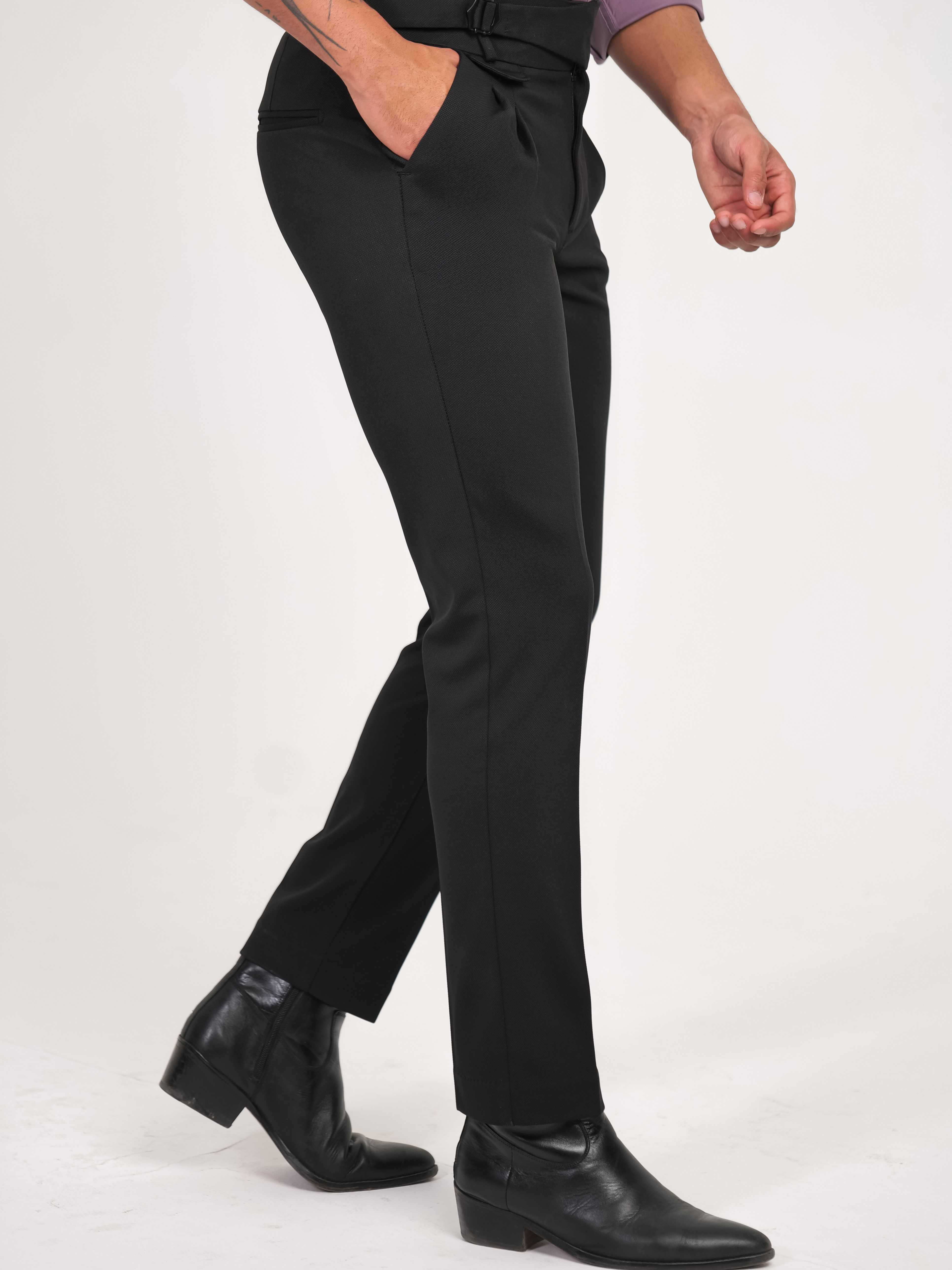 Foomer Formal Dark Black Trouser Pant For Men&#39;s