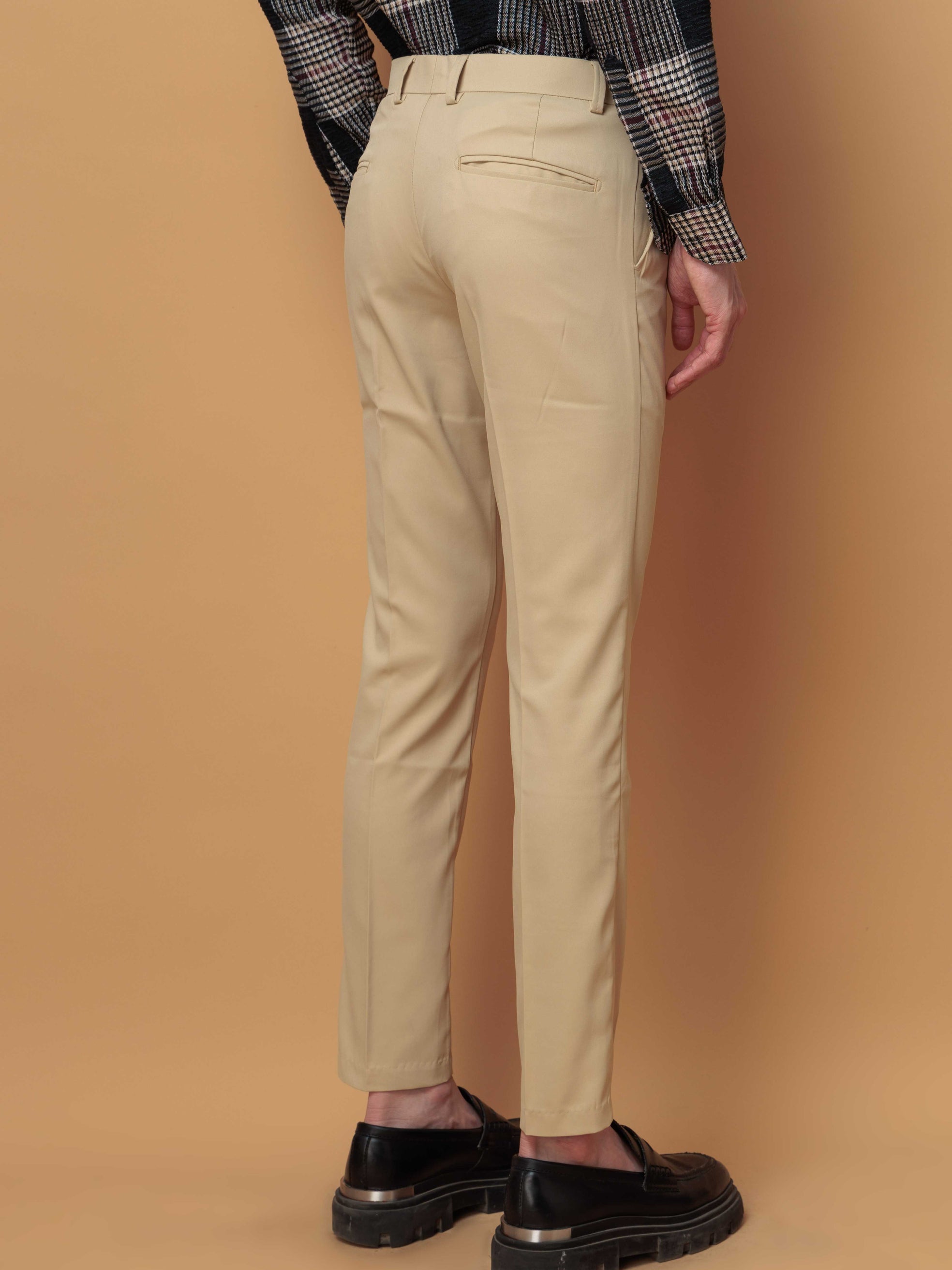 Foomer Formal Cream Pant For Men's
