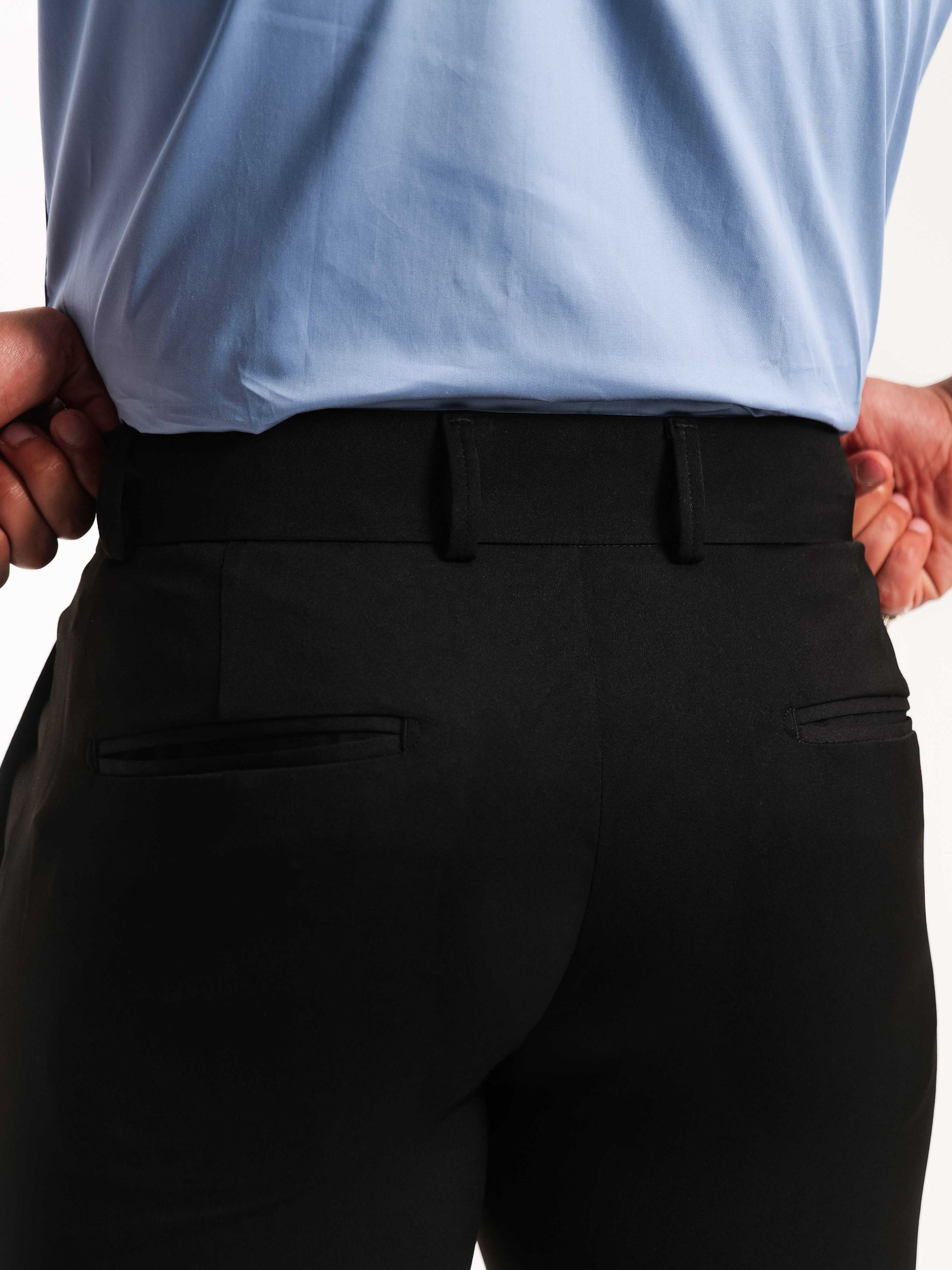 Foomer Formal Dark Black Trouser Pant For Men's