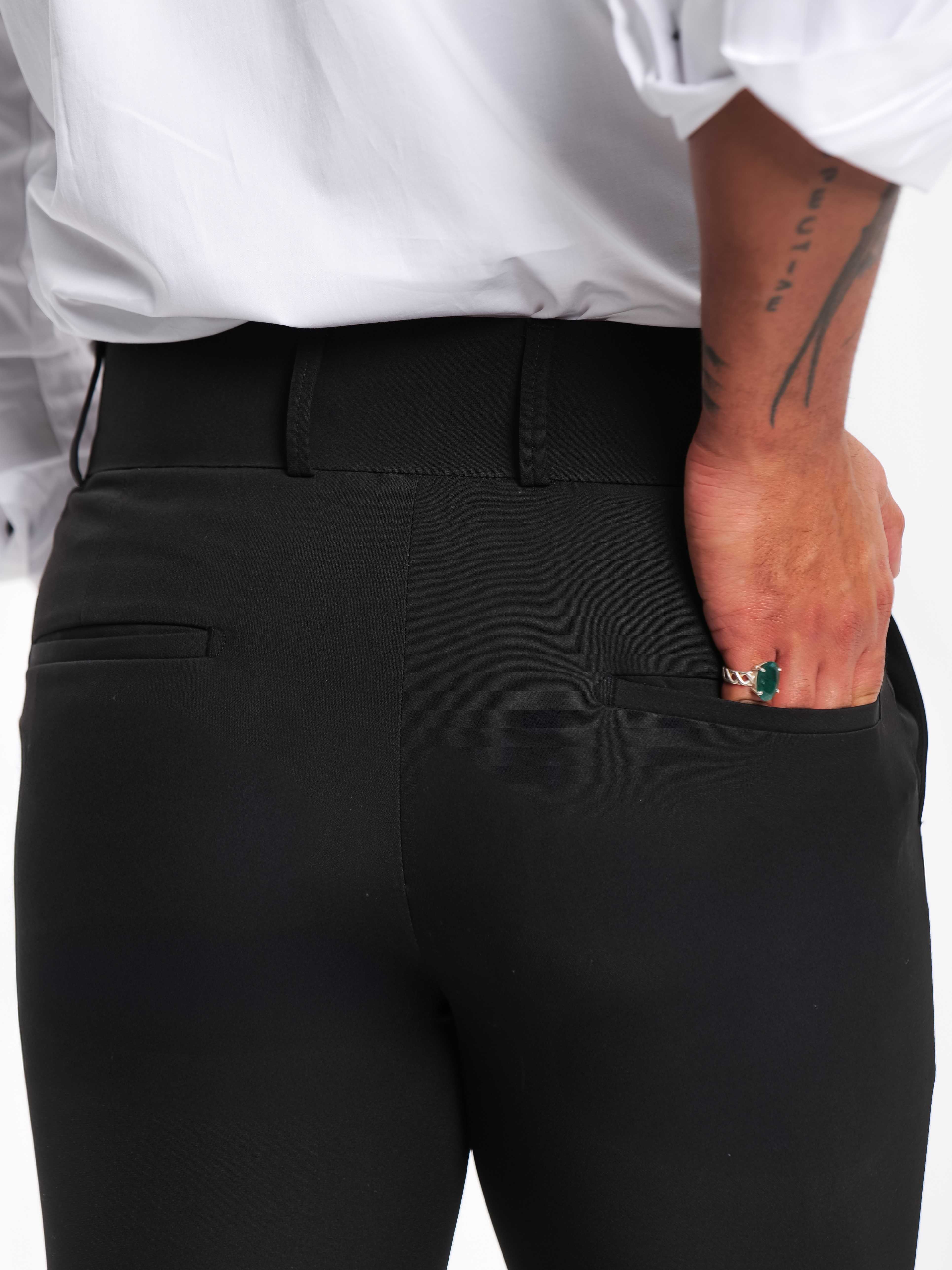 Foomer Designer Dark Black Trouser Pant For Men&#39;s