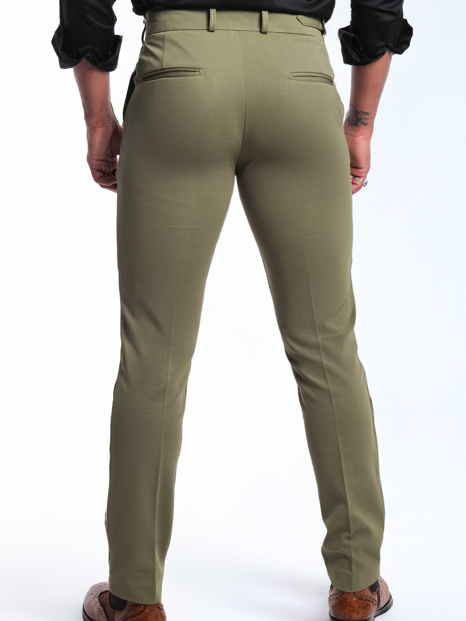Foomer Urban Olive Trouser Pant For Men's